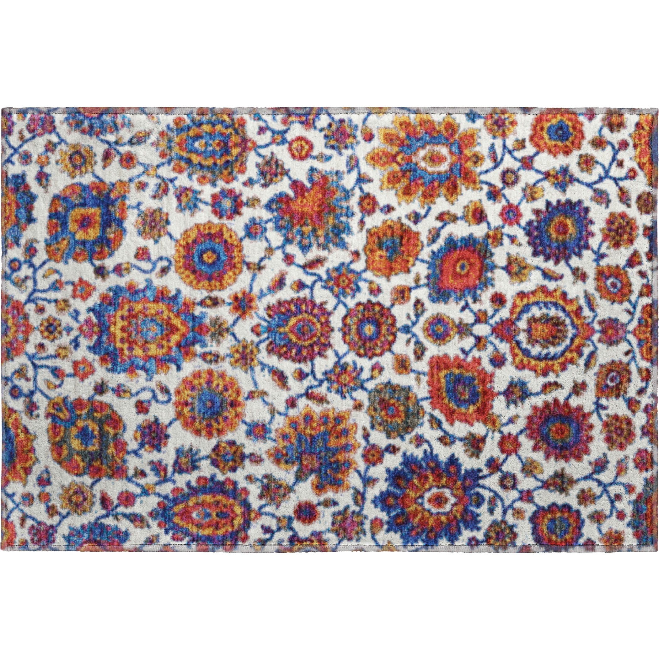 Seoul Machine Washable Traditional Red Rug 1'8" x 2'6" #shape_Rectangle