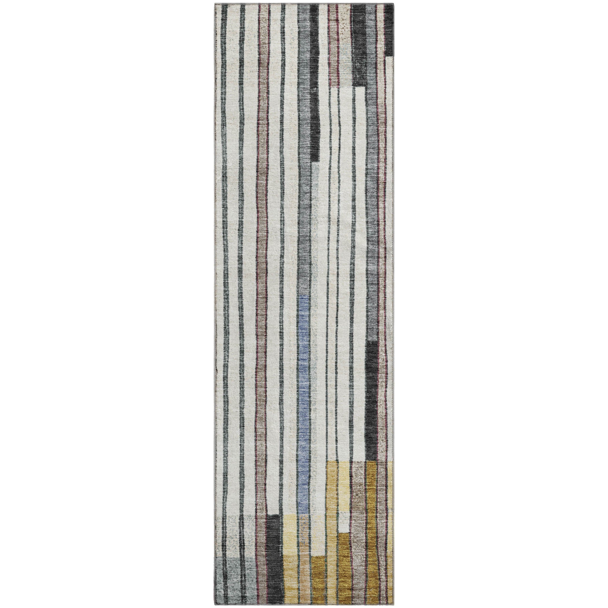 Lima Machine Washable Transitional Black Rug 2'3" x 7'6" #shape_Runner
