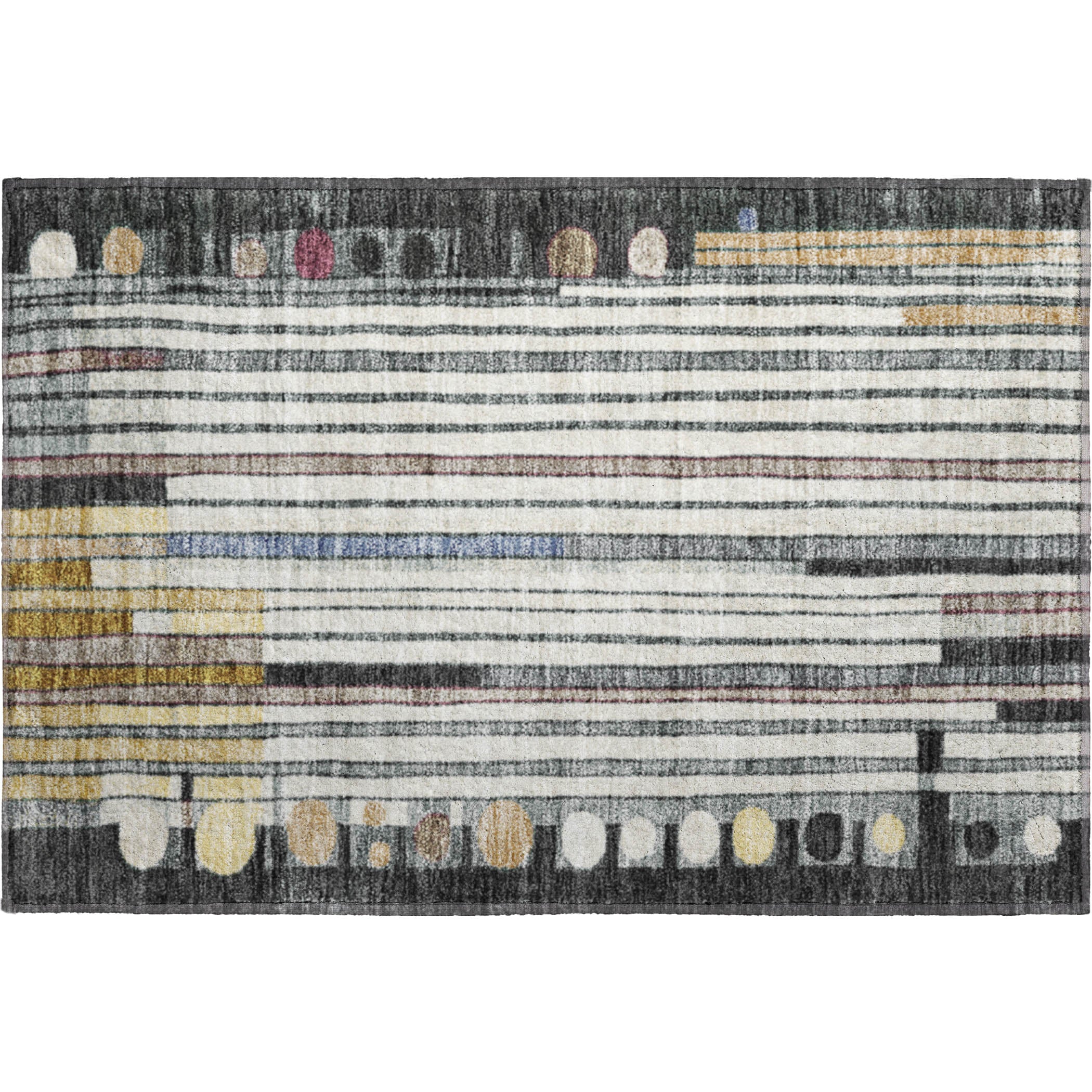 Lima Machine Washable Transitional Black Rug 1'8" x 2'6" #shape_Rectangle