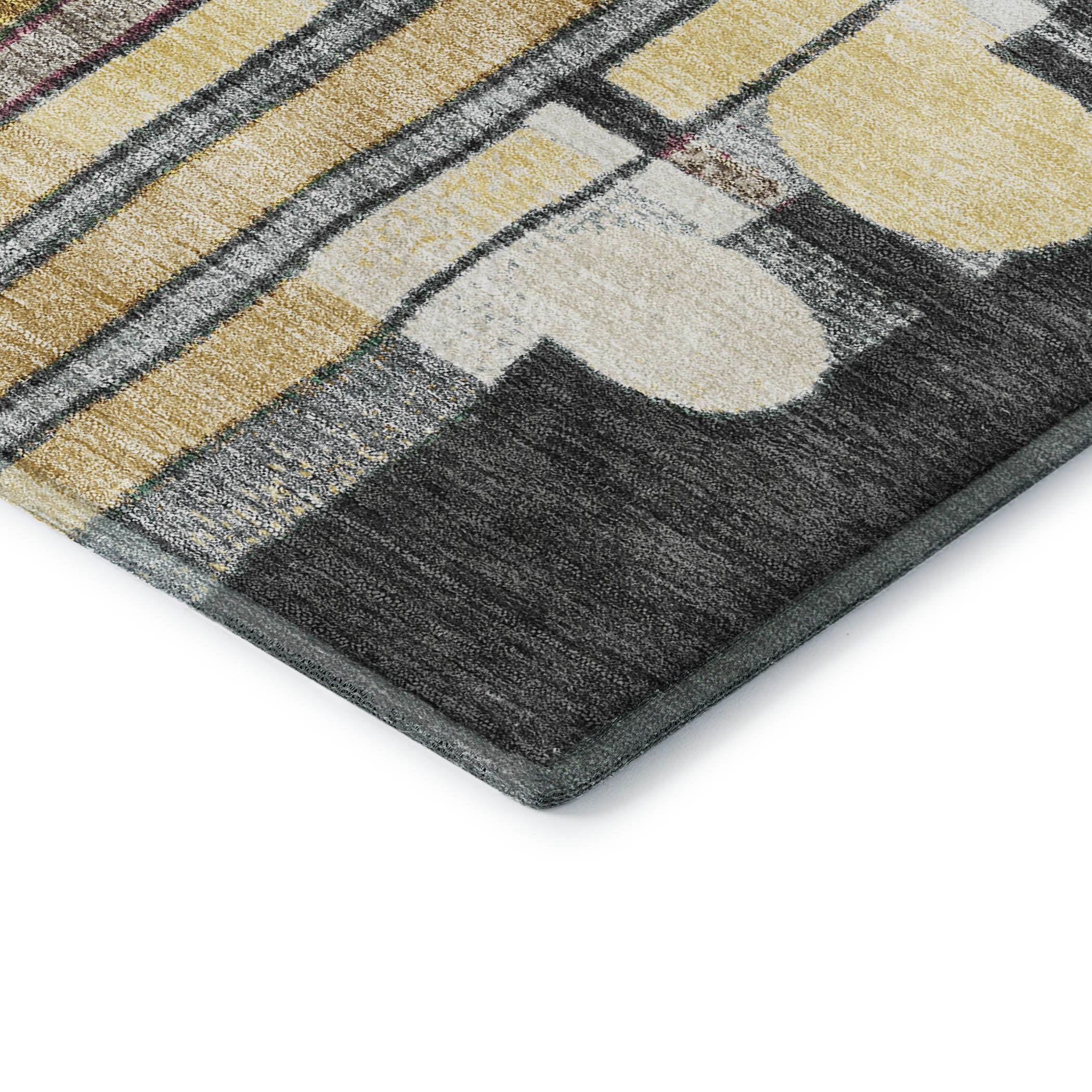 Lima Machine Washable Transitional Black Rug 1'8" x 2'6" #shape_Rectangle