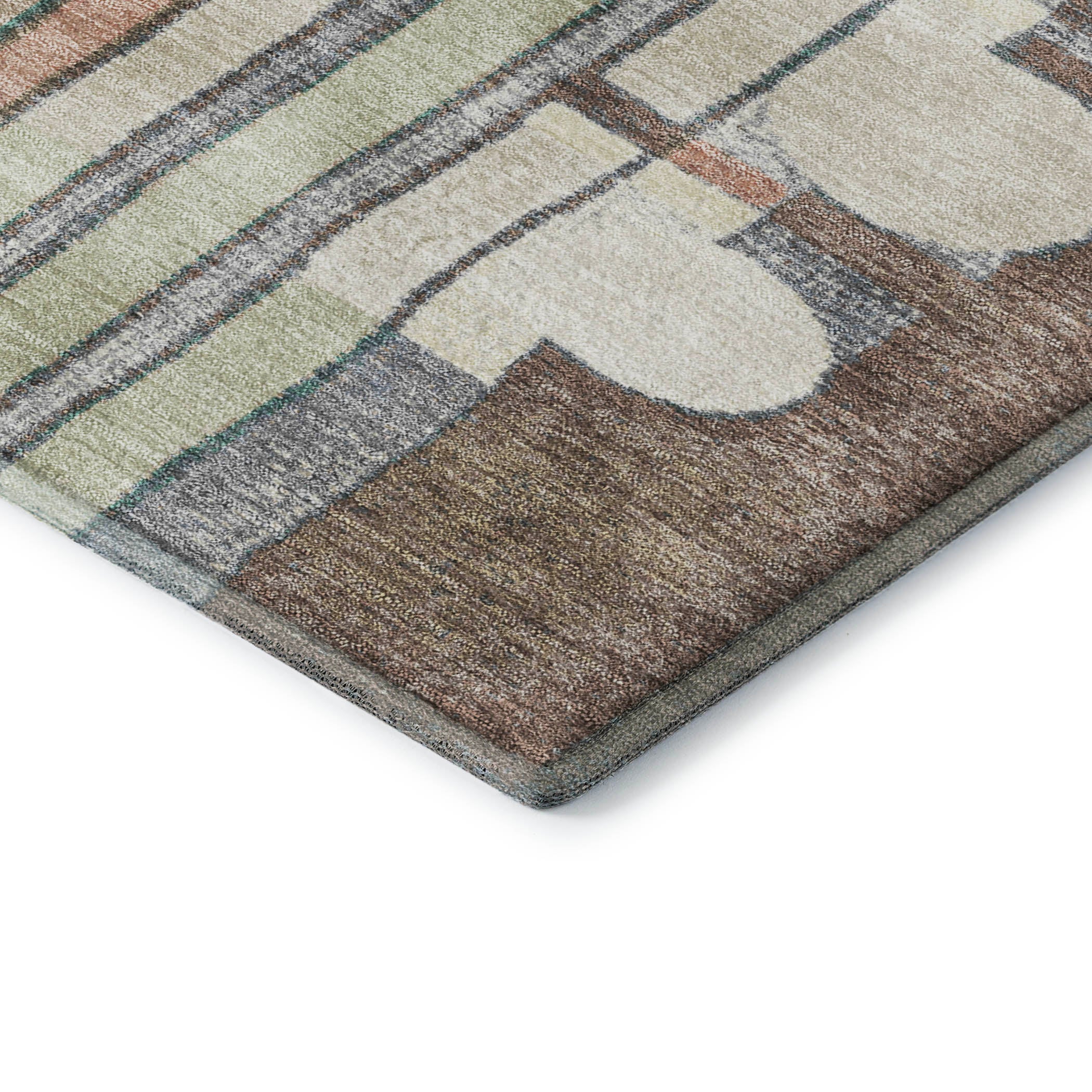 Lima Machine Washable Transitional Brown Rug 1'8" x 2'6" #shape_Rectangle