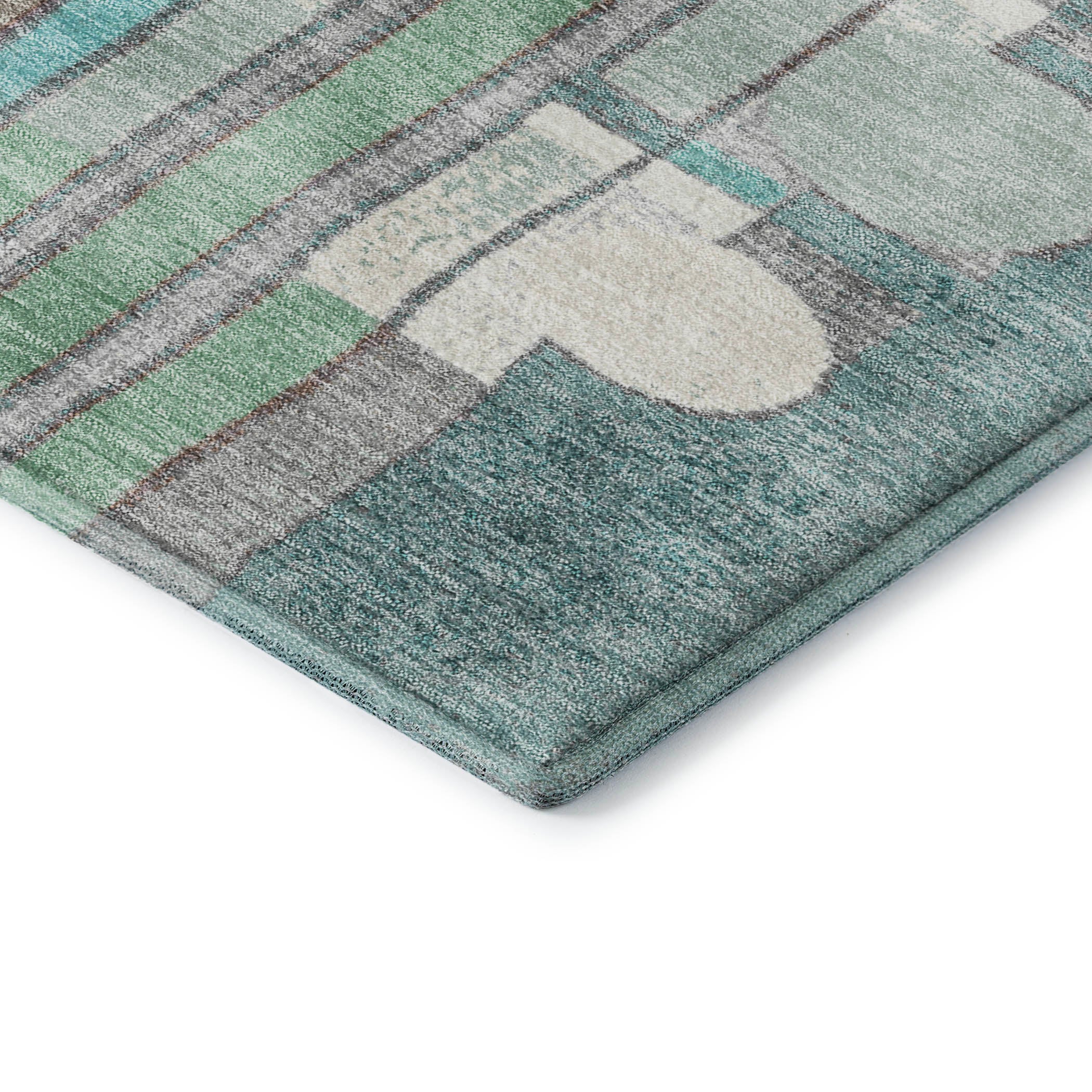 Lima Machine Washable Transitional Teal Rug 1'8" x 2'6" #shape_Rectangle