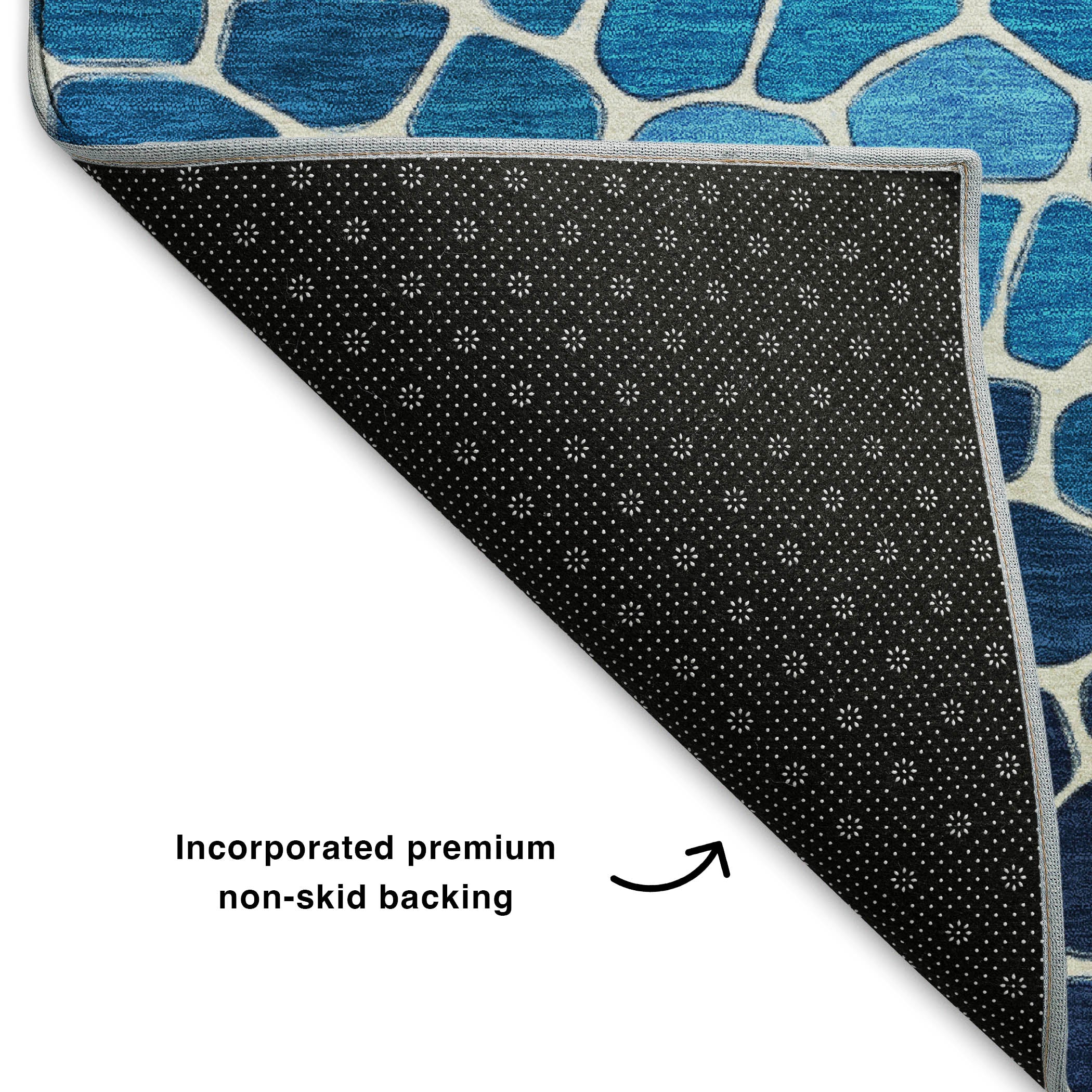 Ghent Machine Washable Transitional Blue Rug 1'8" x 2'6" #shape_Rectangle