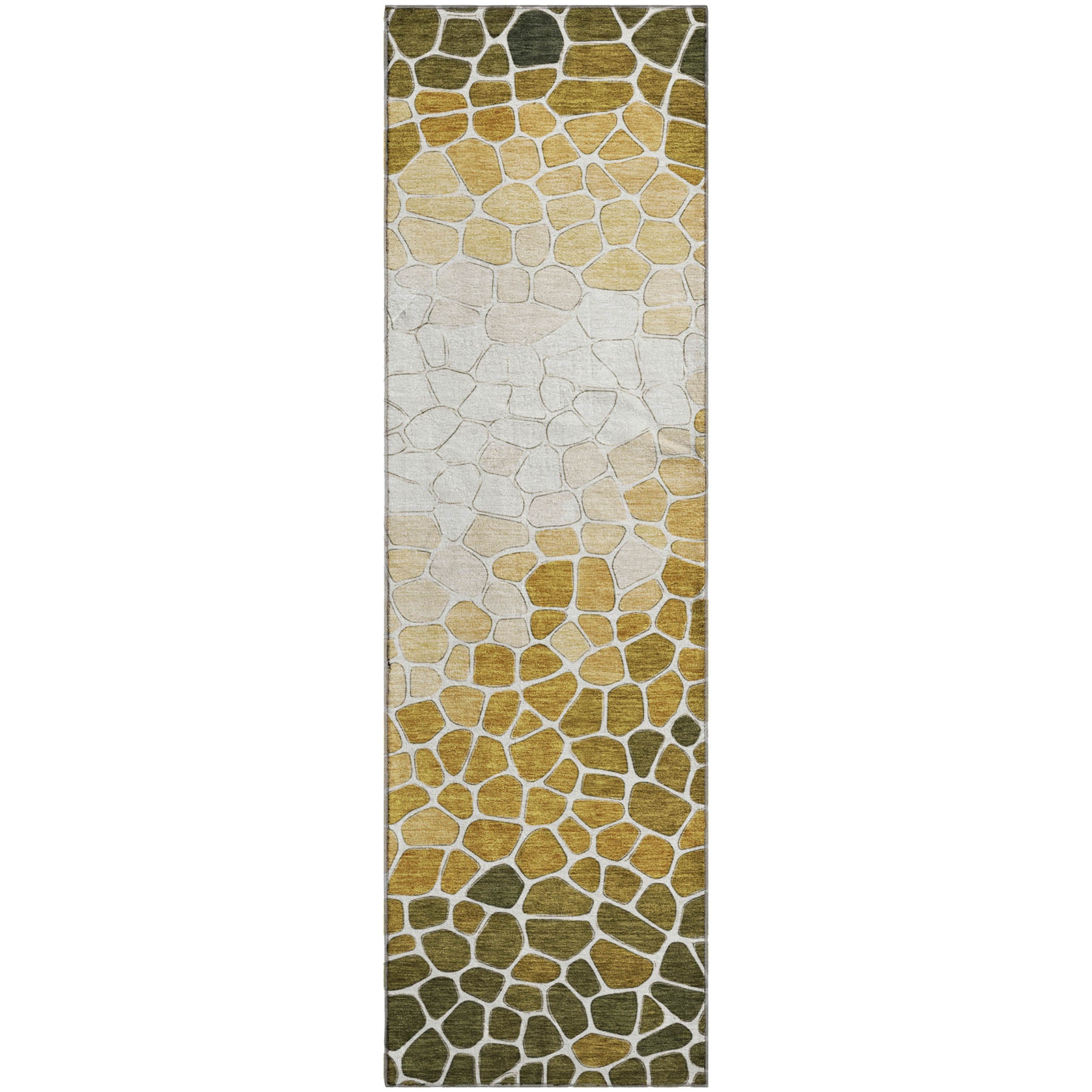 Ghent Machine Washable Transitional Gold Rug 2'3" x 7'6" #shape_Runner