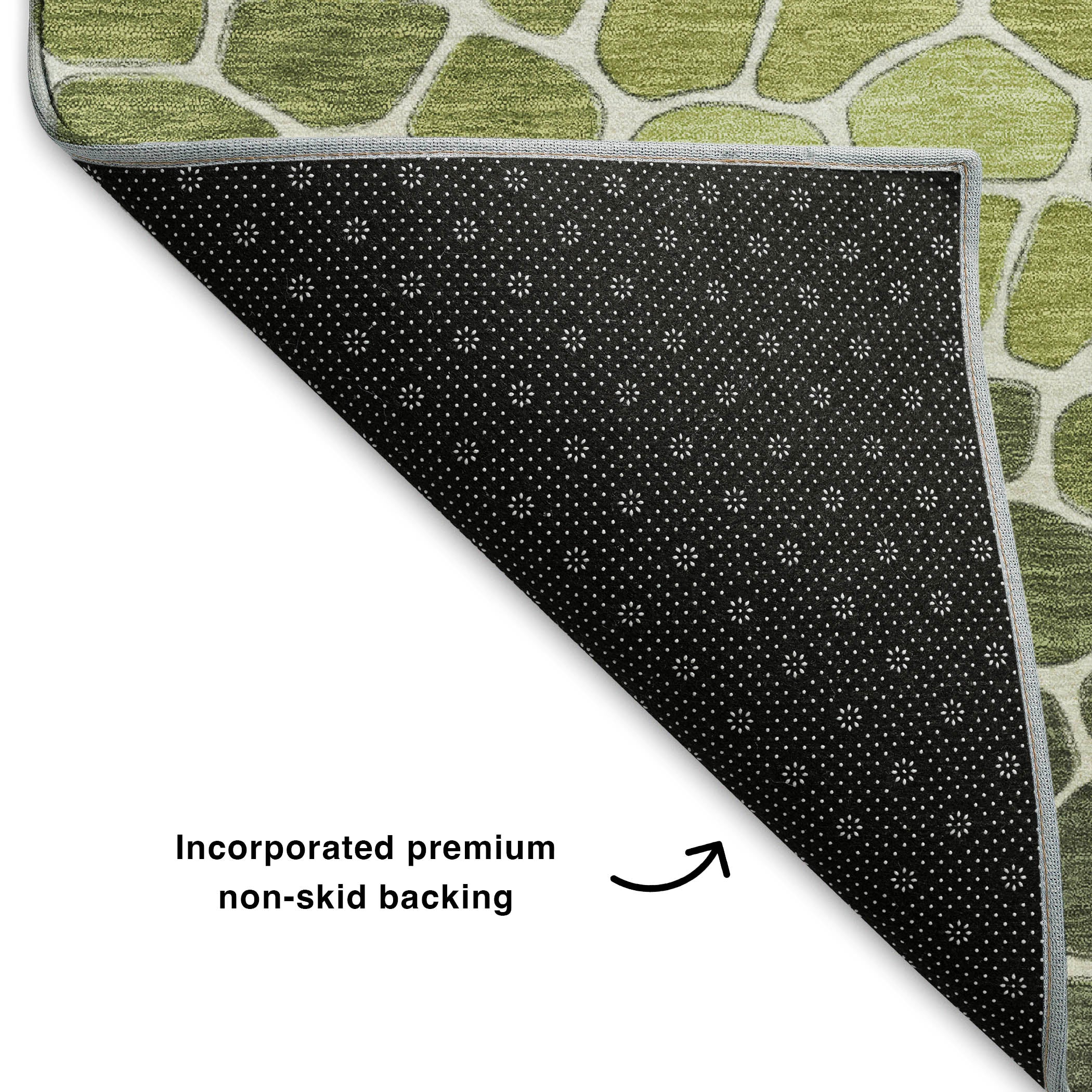 Ghent Machine Washable Transitional Green Rug 1'8" x 2'6" #shape_Rectangle