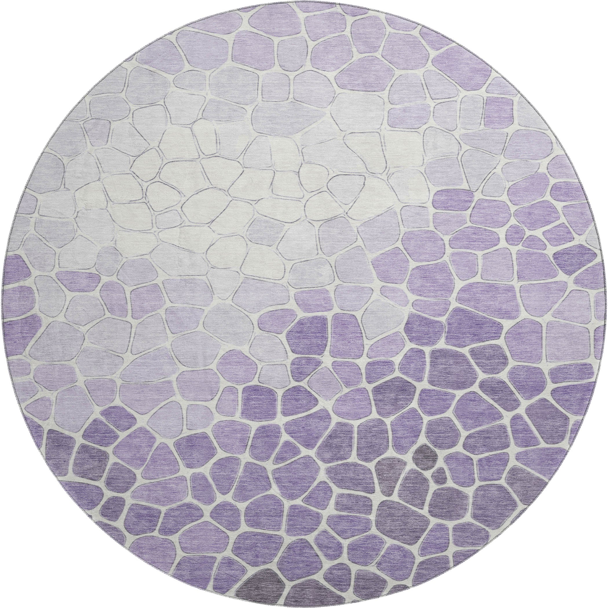 Ghent Machine Washable Transitional Purple Rug 8' x 8' #shape_Round