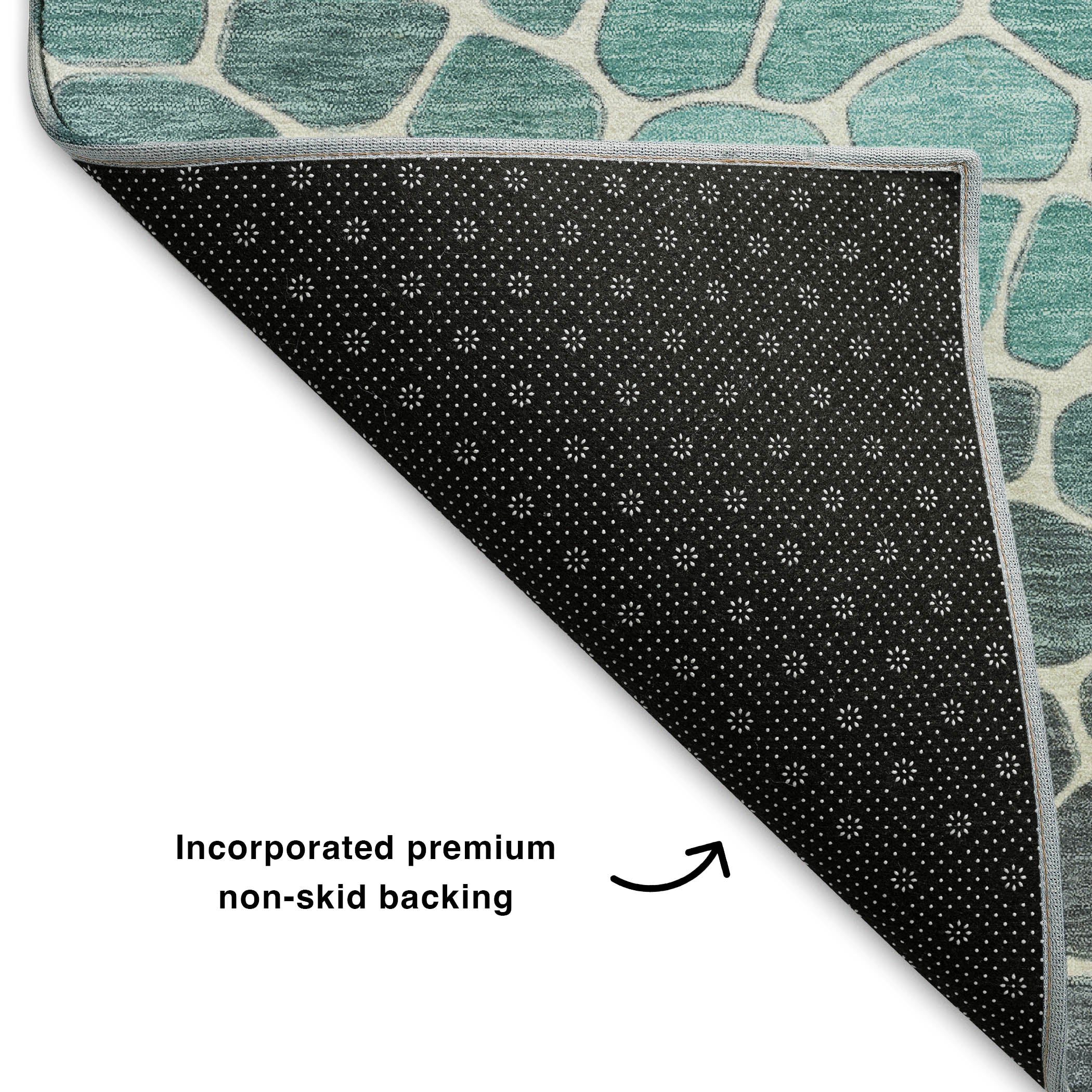 Ghent Machine Washable Transitional Teal Rug 1'8" x 2'6" #shape_Rectangle