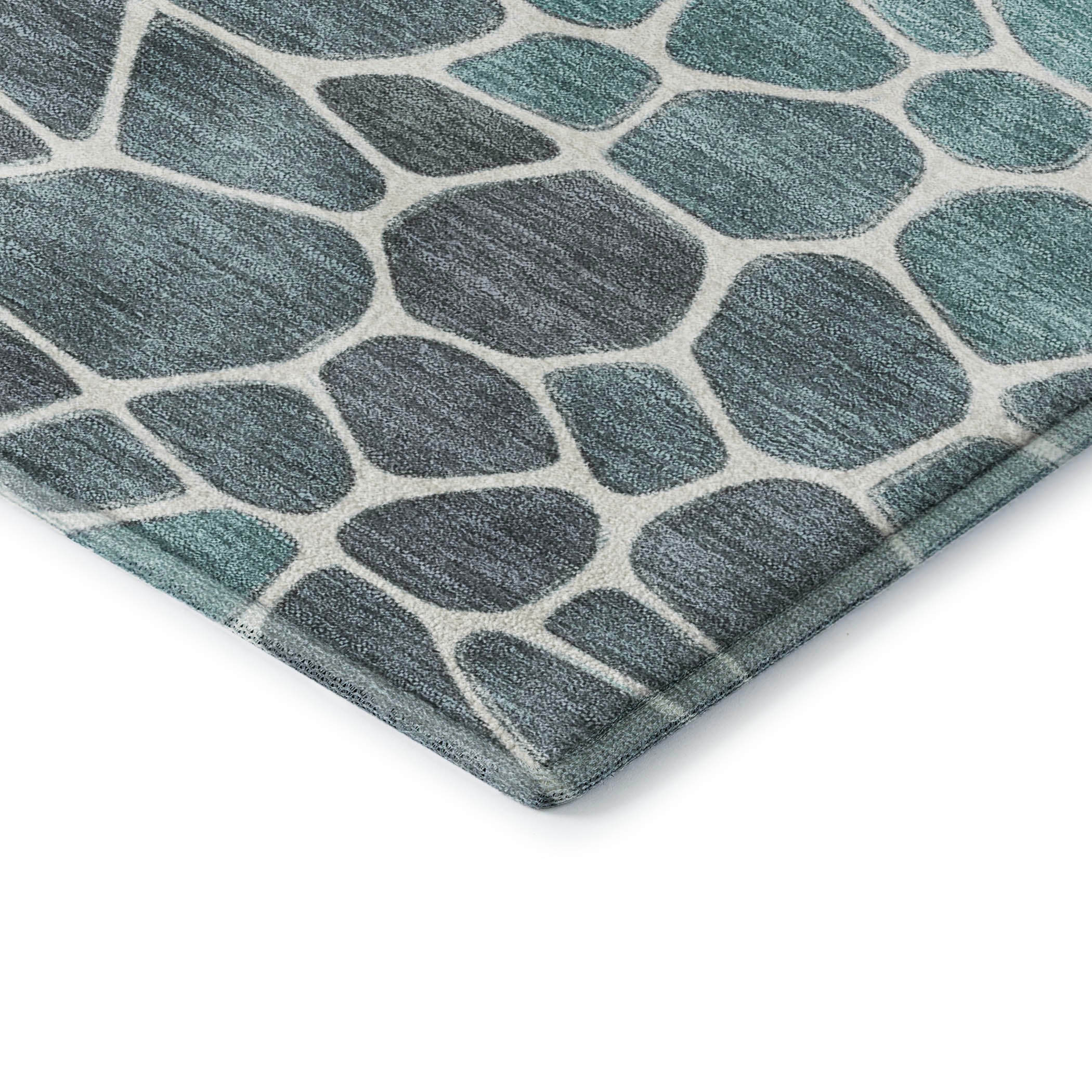 Ghent Machine Washable Transitional Teal Rug 1'8" x 2'6" #shape_Rectangle