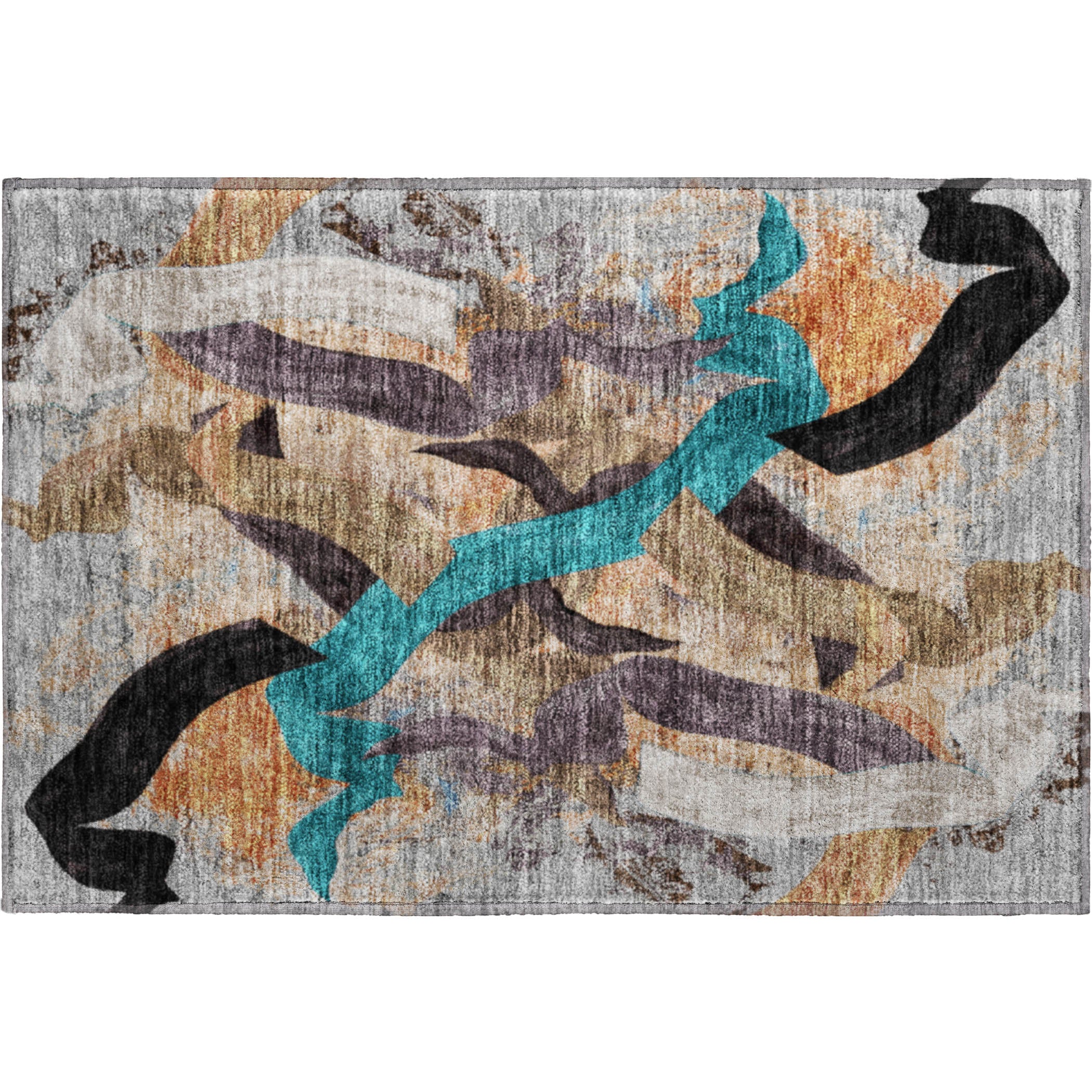 Athens Machine Washable Transitional Gray Rug 1'8" x 2'6" #shape_Rectangle
