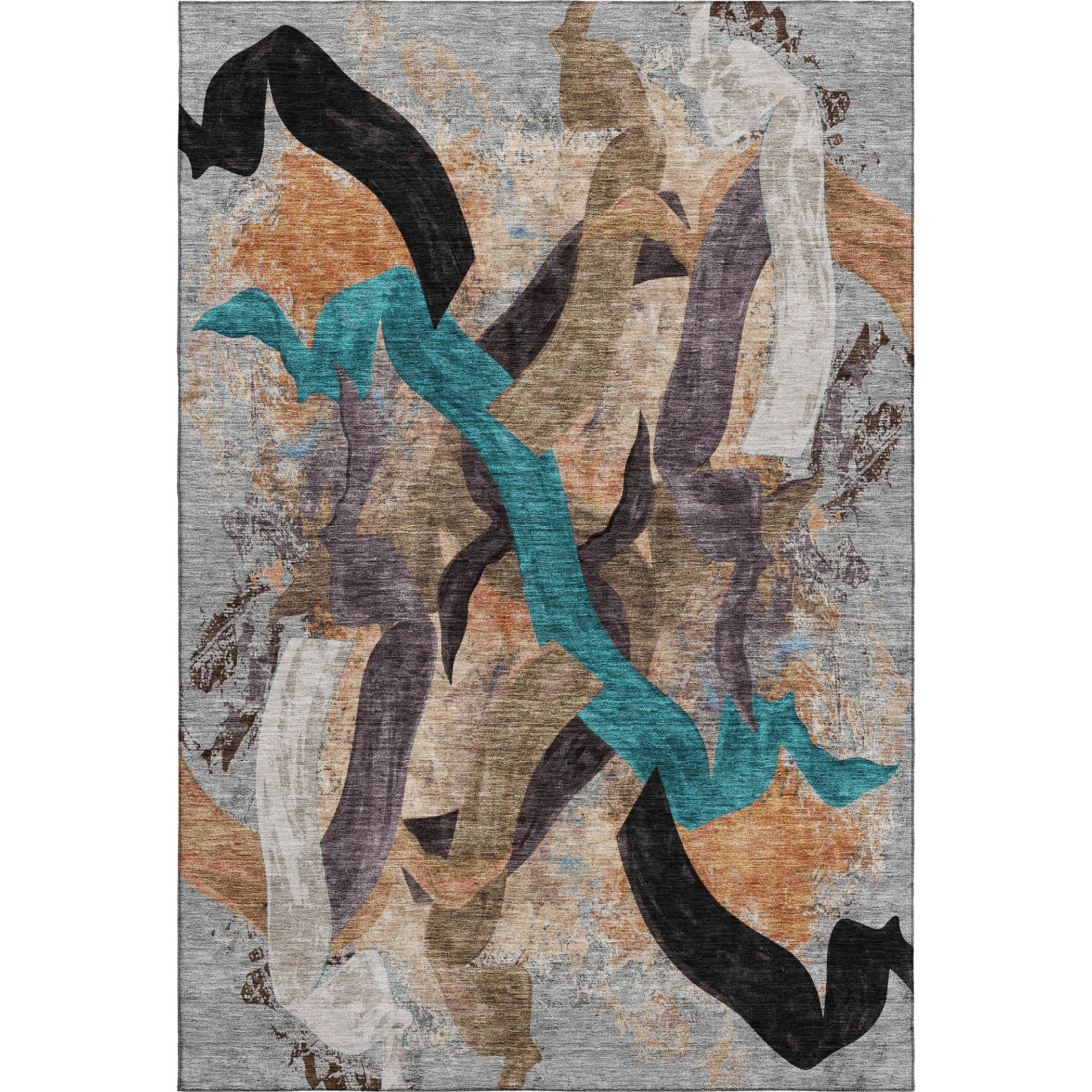 Athens Machine Washable Transitional Gray Rug 2'6" x 3'10" #shape_Rectangle