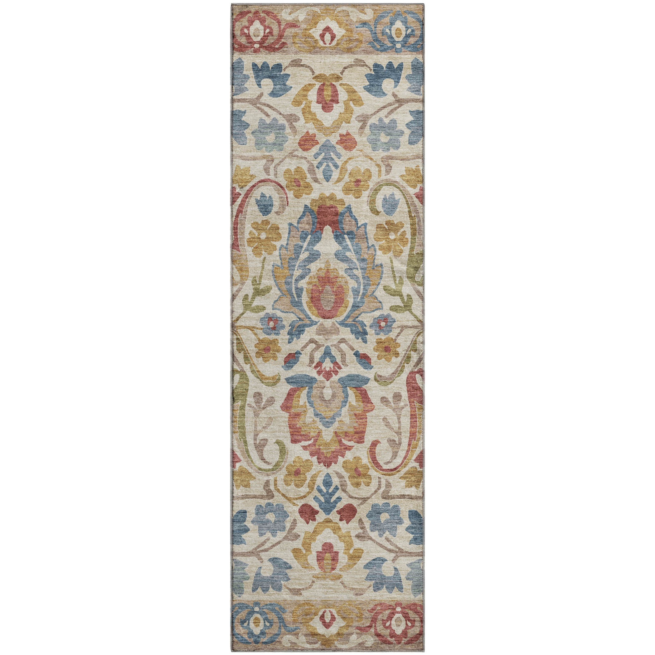 Nairobi Machine Washable Transitional Beige Brown Rug 2'3" x 7'6" #shape_Runner