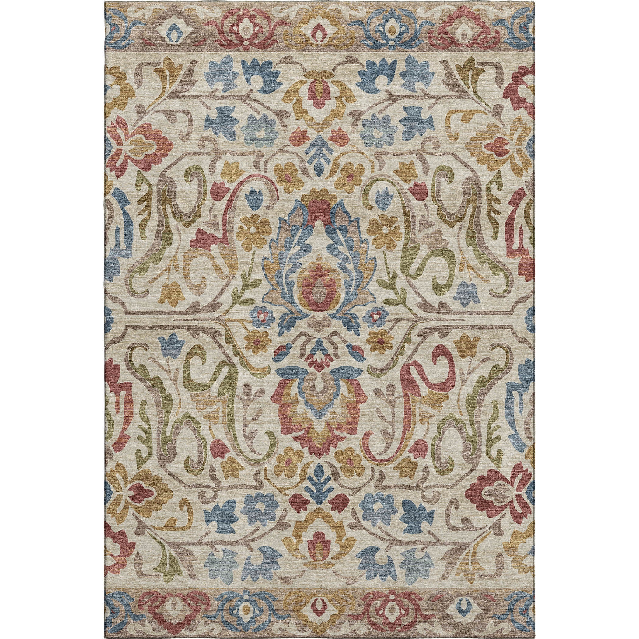 Nairobi Machine Washable Transitional Beige Brown Rug 2'6" x 3'10" #shape_Rectangle