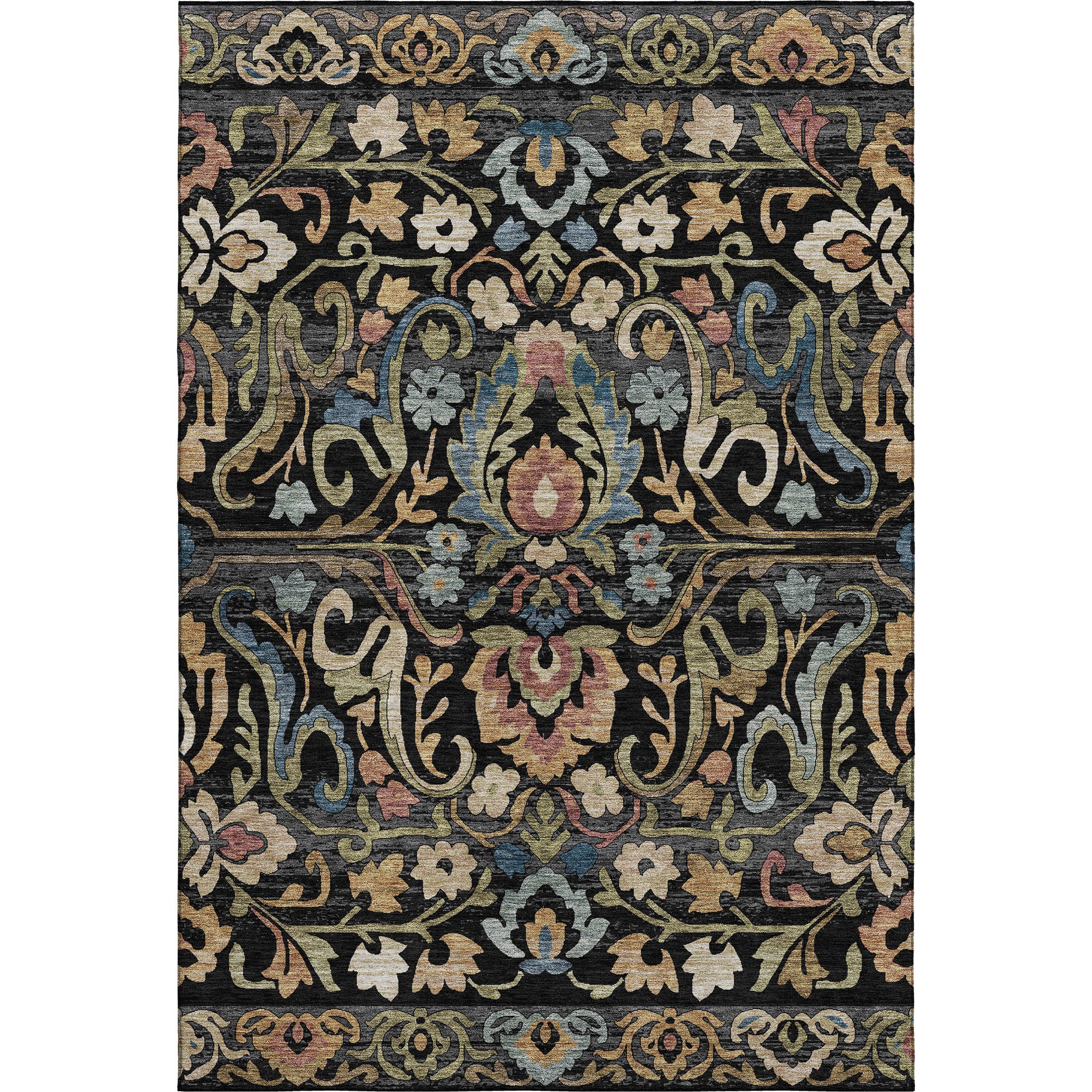 Nairobi Machine Washable Transitional Black Rug 2'6" x 3'10" #shape_Rectangle