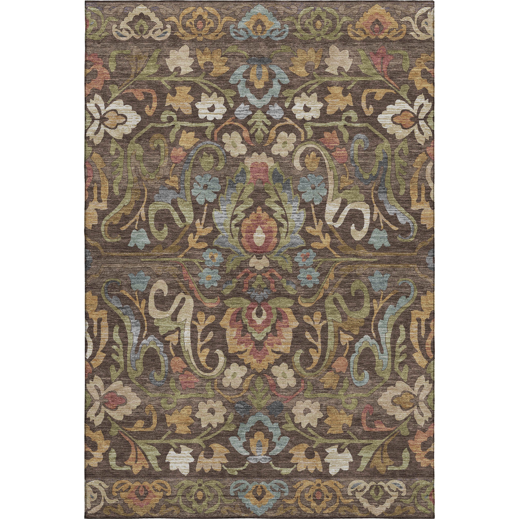 Nairobi Machine Washable Transitional Chocolate Brown Rug 2'6" x 3'10" #shape_Rectangle