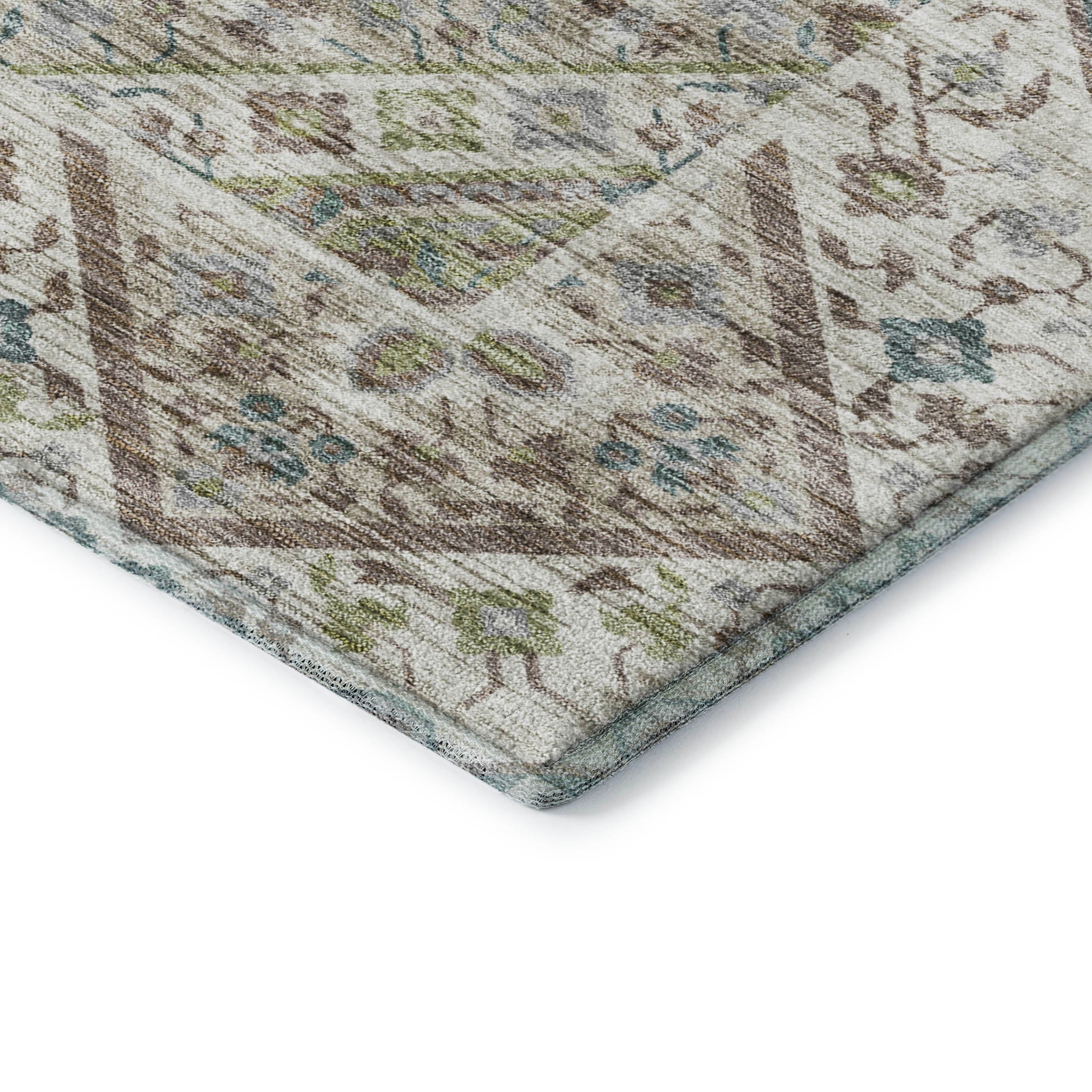 Cusco Machine Washable Transitional Aloe Green Rug 1'8" x 2'6" #shape_Rectangle