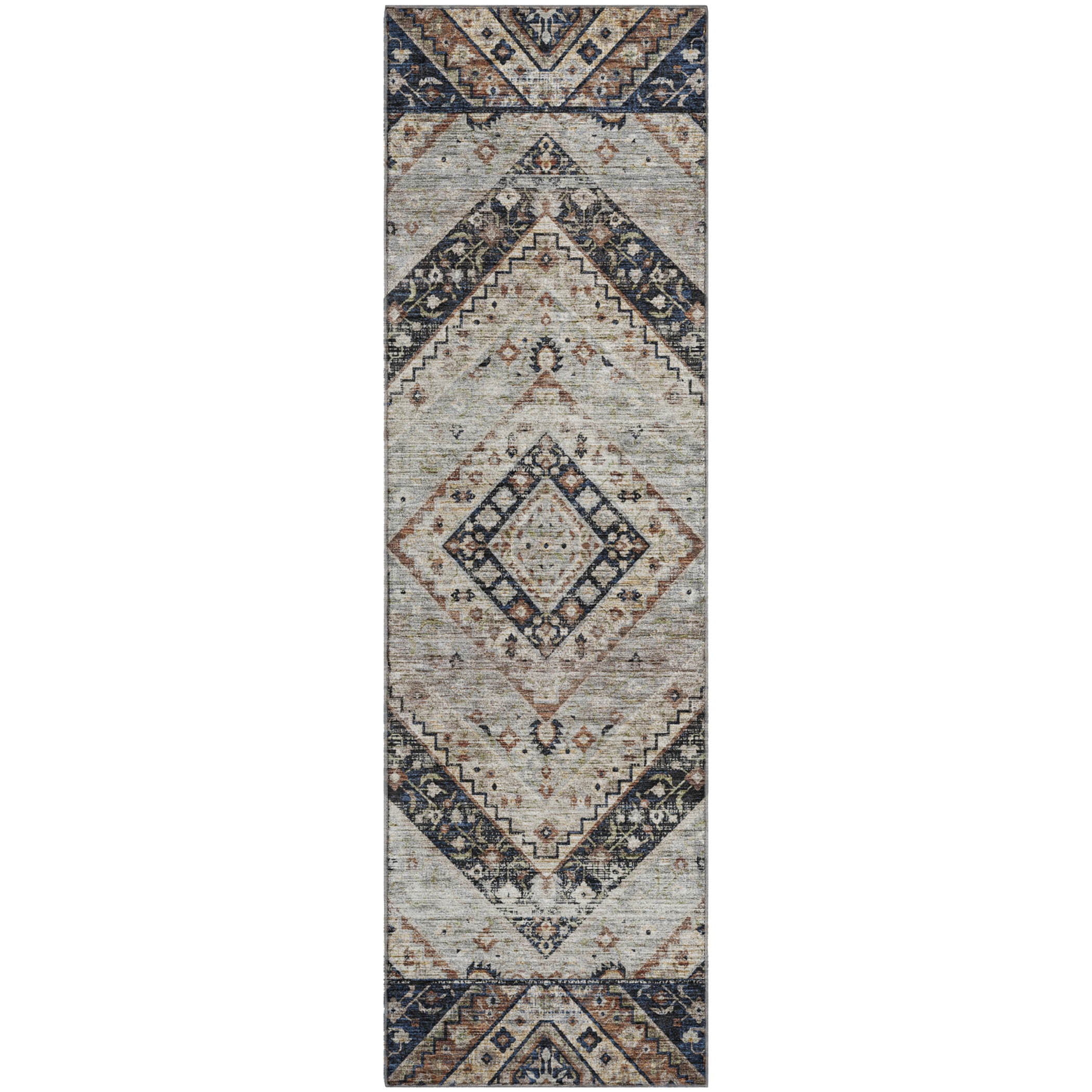 Cusco Machine Washable Transitional Black Rug 2'3" x 7'6" #shape_Runner