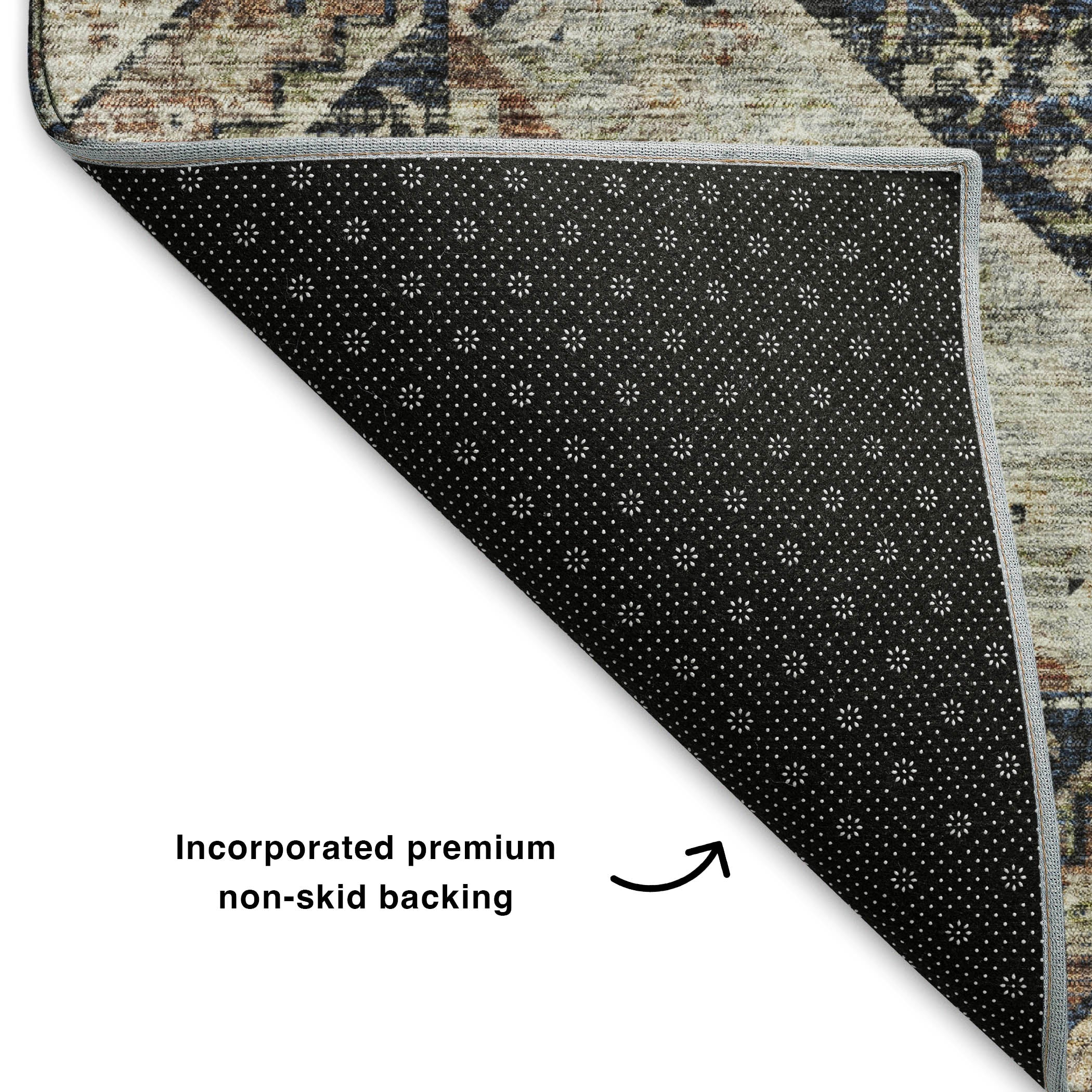 Cusco Machine Washable Transitional Black Rug 1'8" x 2'6" #shape_Rectangle