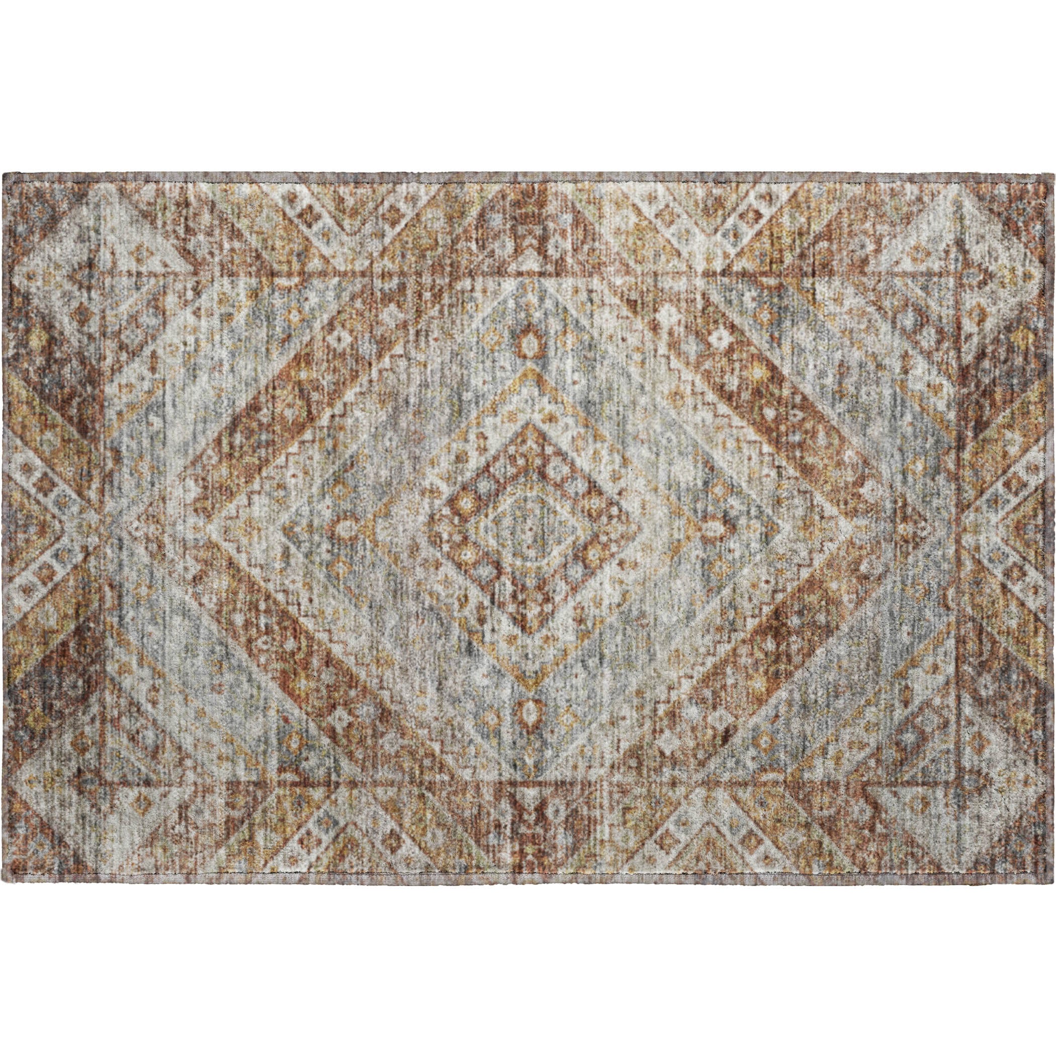 Cusco Machine Washable Transitional Paprika Orange Rug 1'8" x 2'6" #shape_Rectangle