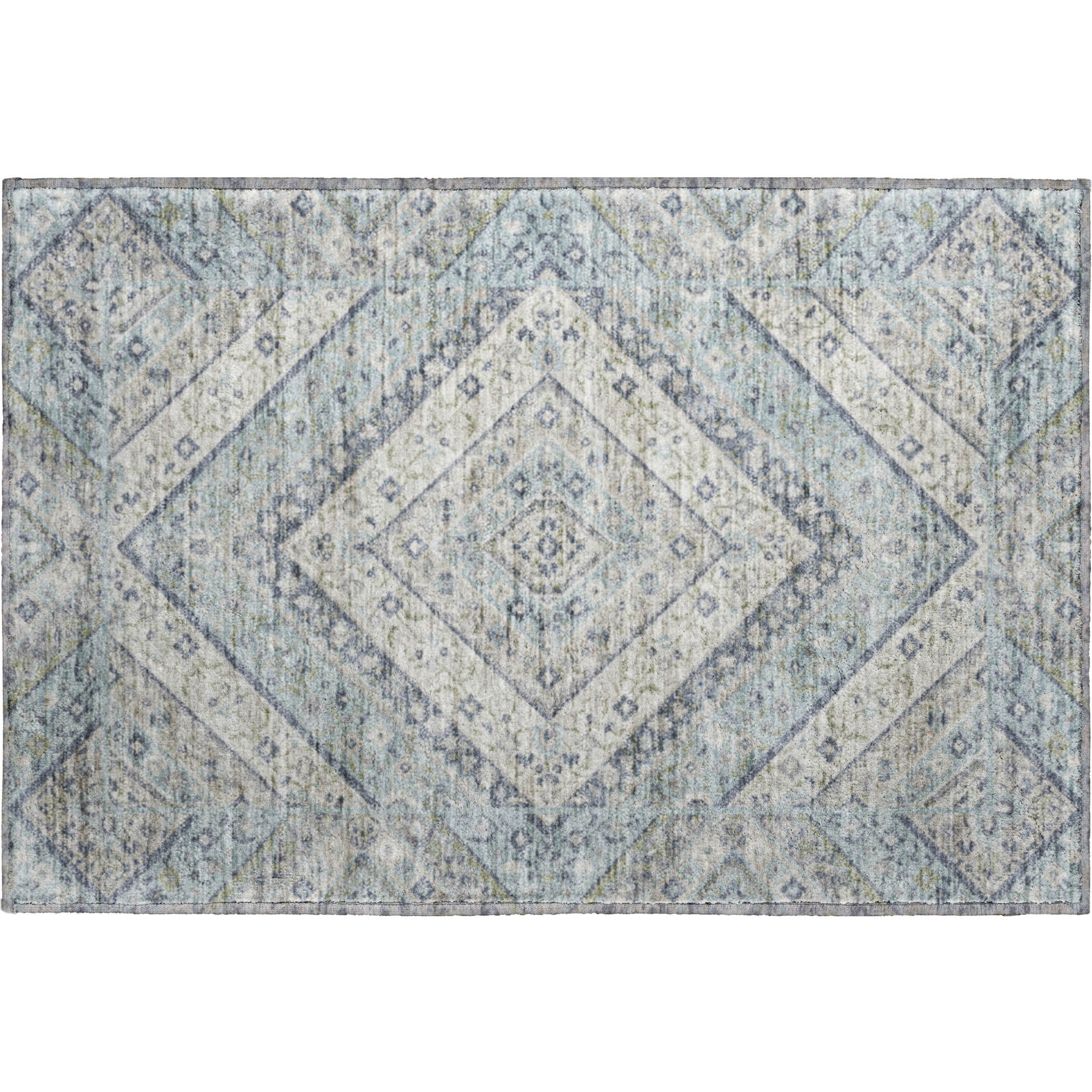 Cusco Machine Washable Transitional Sky Blue Rug 1'8" x 2'6" #shape_Rectangle