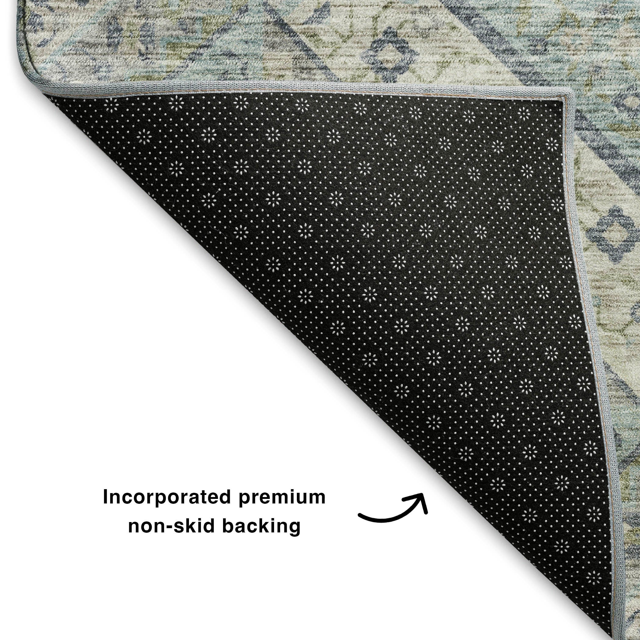 Cusco Machine Washable Transitional Sky Blue Rug 1'8" x 2'6" #shape_Rectangle