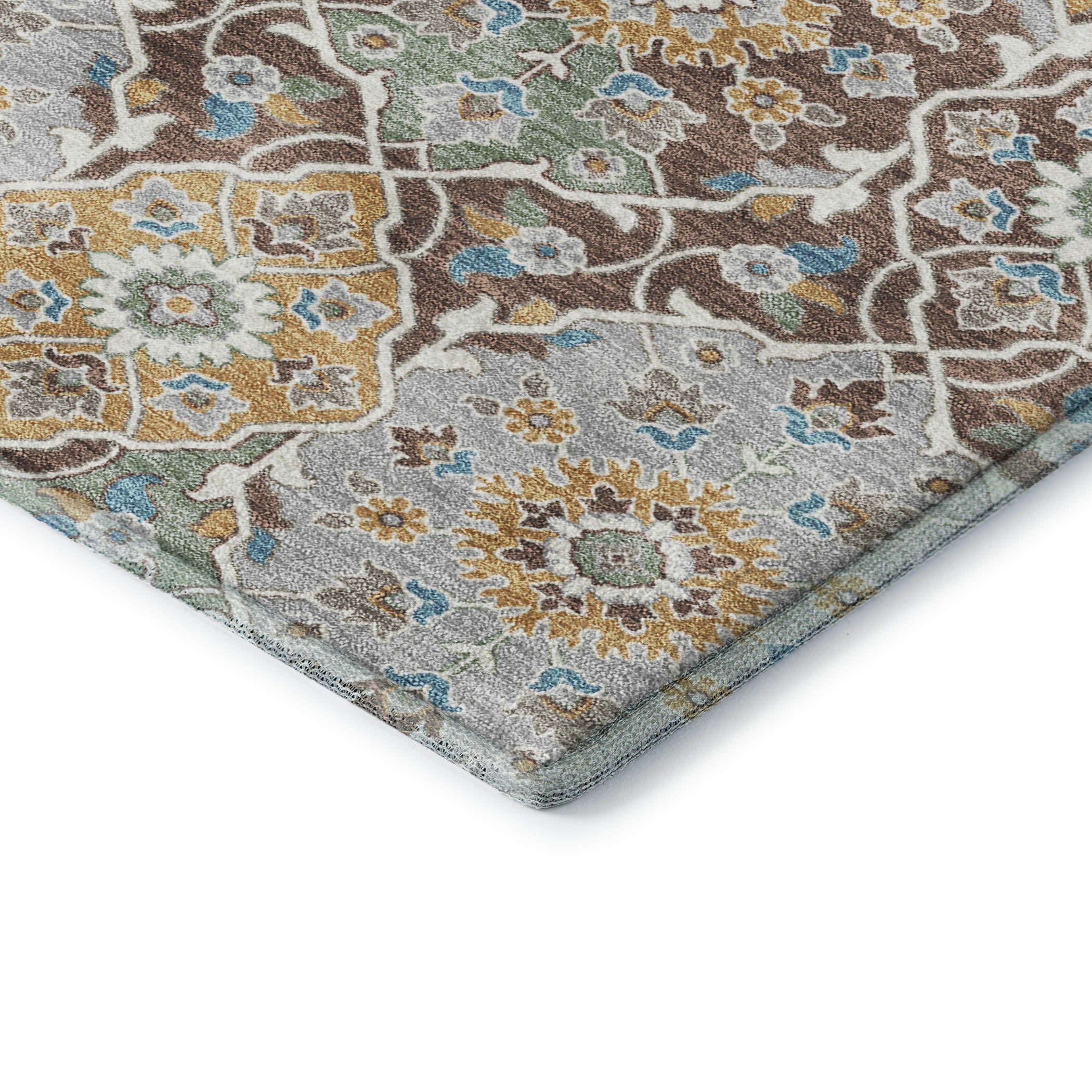Zanzibar Machine Washable Transitional Chocolate Brown Rug 1'8" x 2'6" #shape_Rectangle