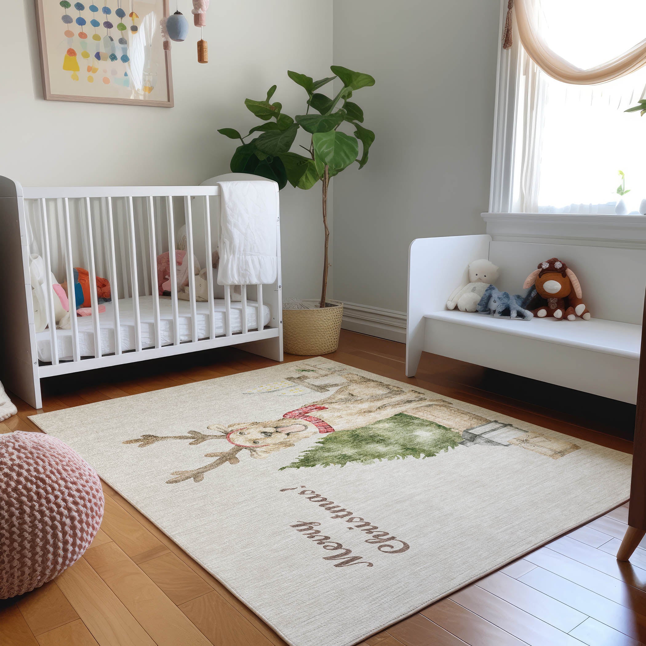Mdina Machine Washable Holiday Taupe Beige Rug 2'6" x 3'10" #shape_Rectangle