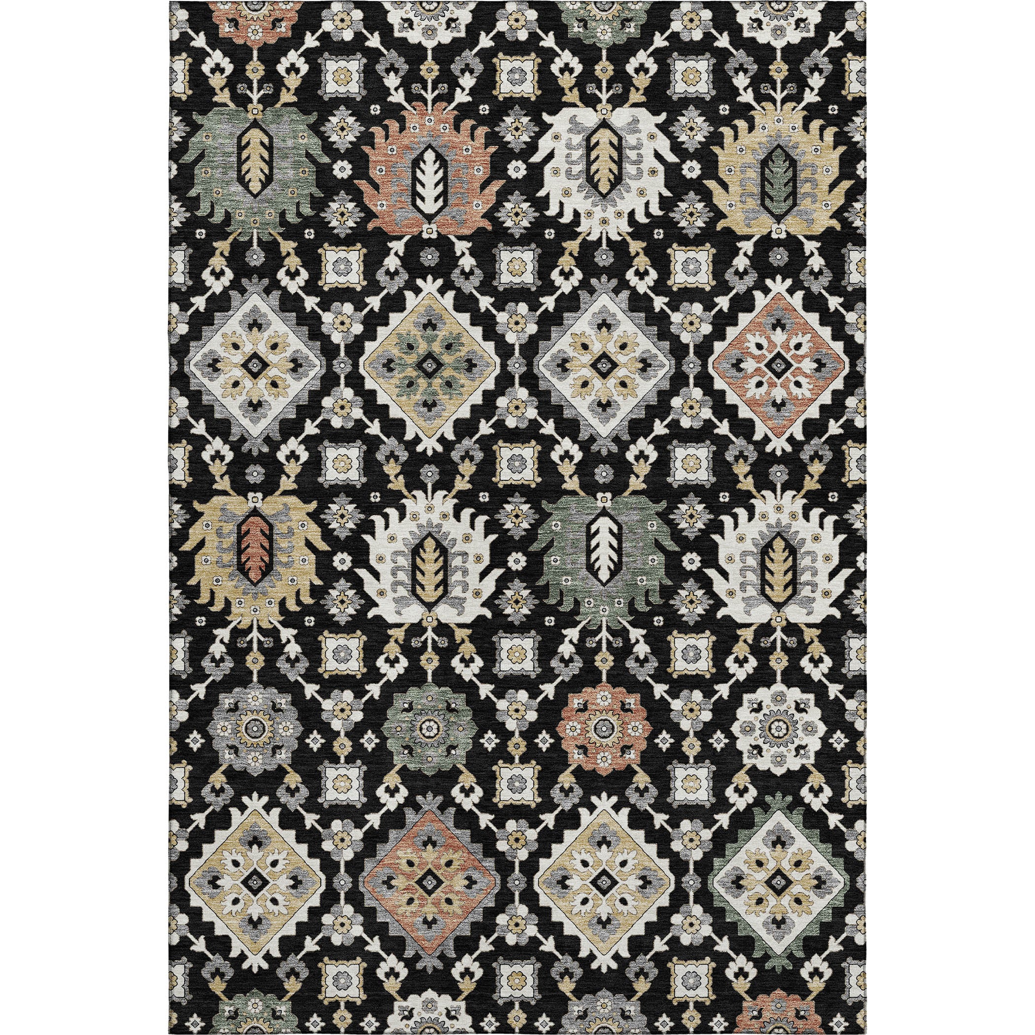 Bern Machine Washable Transitional Black Rug 2'6" x 3'10" #shape_Rectangle