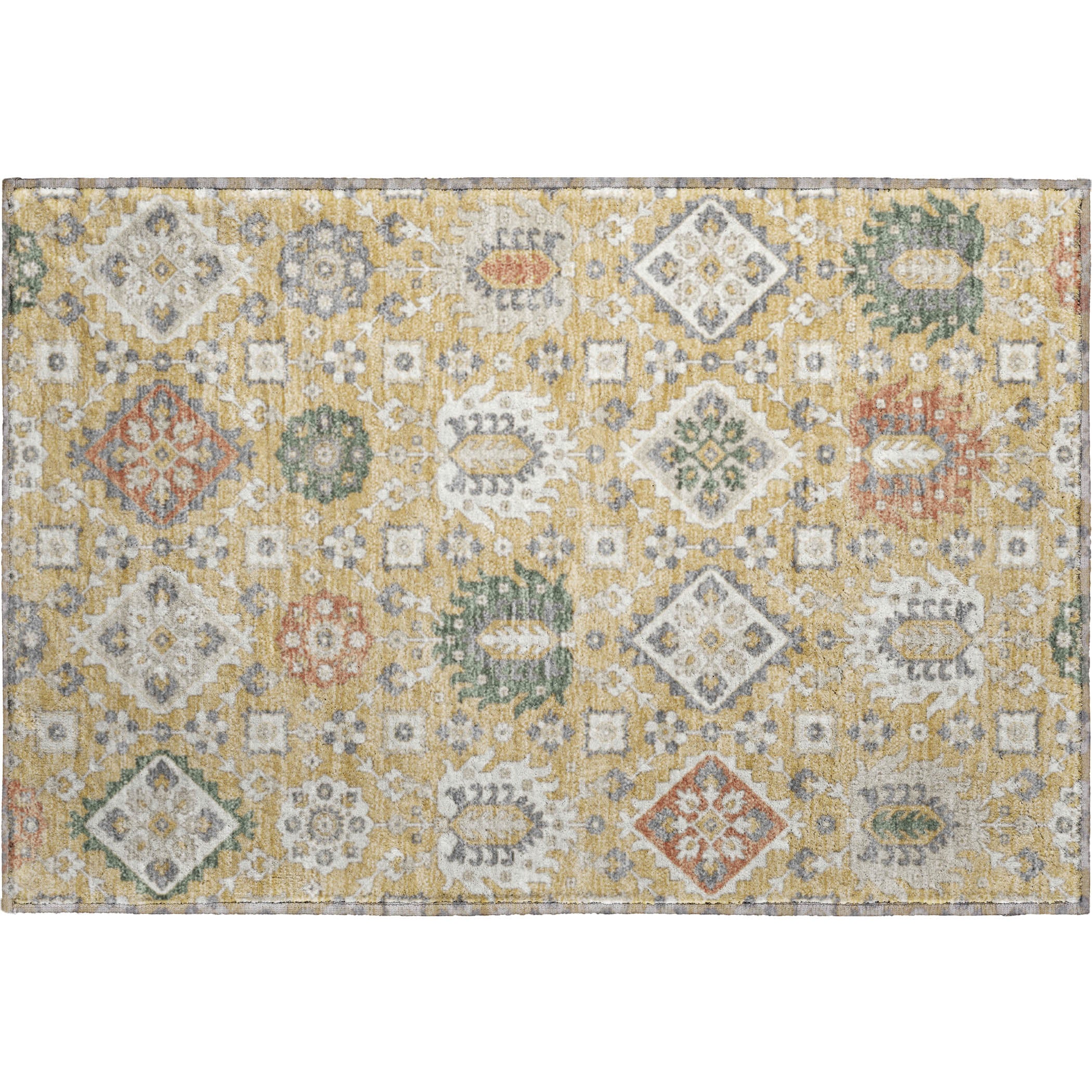 Bern Machine Washable Transitional Gold Rug 1'8" x 2'6" #shape_Rectangle