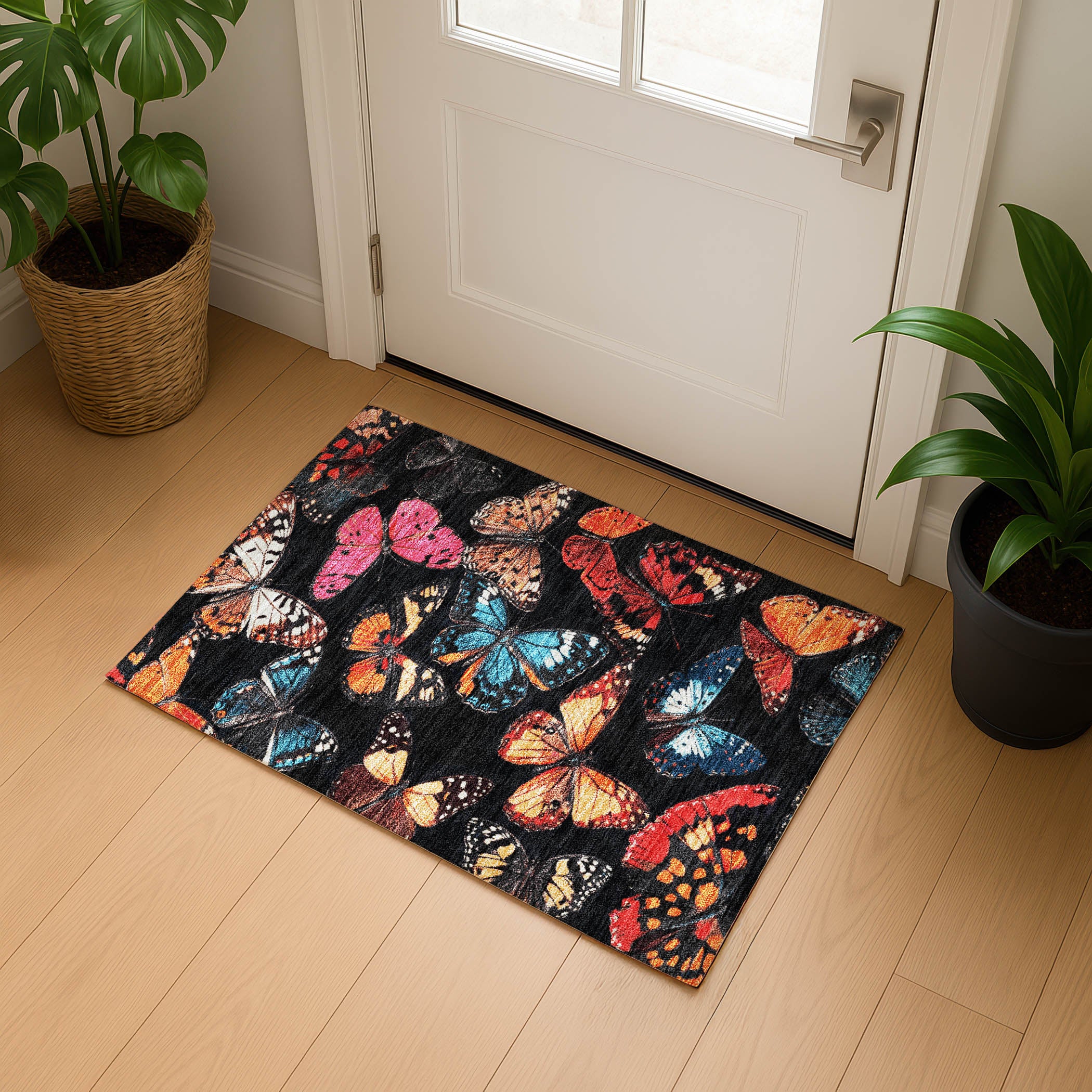 Marrakech Machine Washable Transitional Black Rug 1'8" x 2'6" #shape_Rectangle