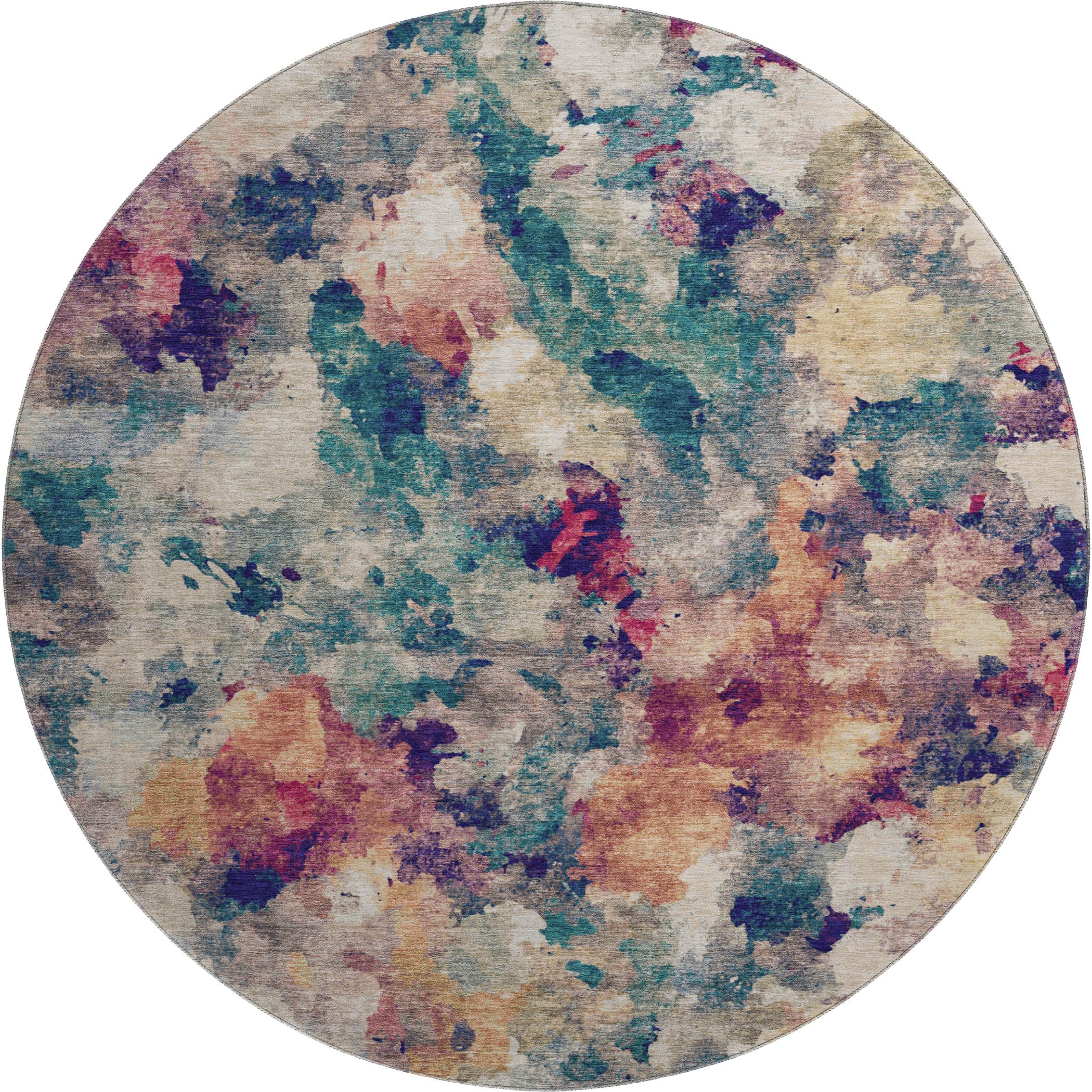 Mostar Machine Washable Transitional Putty Ivory Rug 8' x 8' #shape_Round