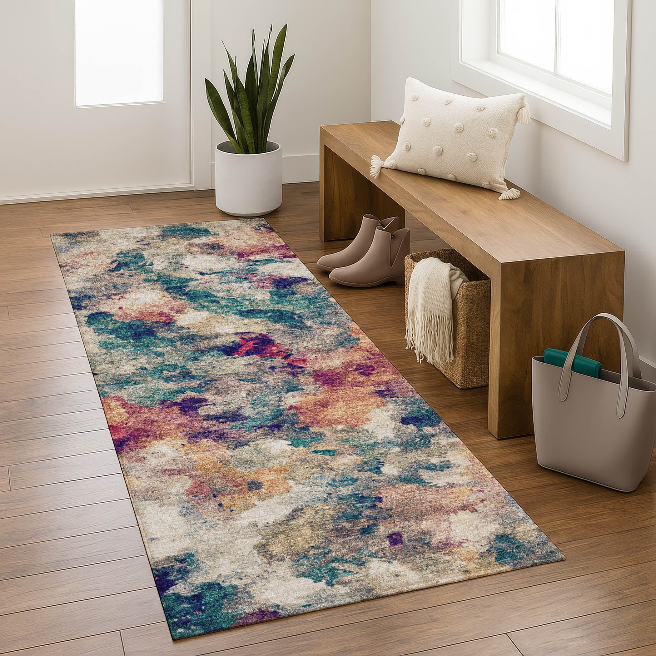 Mostar Machine Washable Transitional Putty Ivory Rug 2'3" x 7'6" #shape_Runner