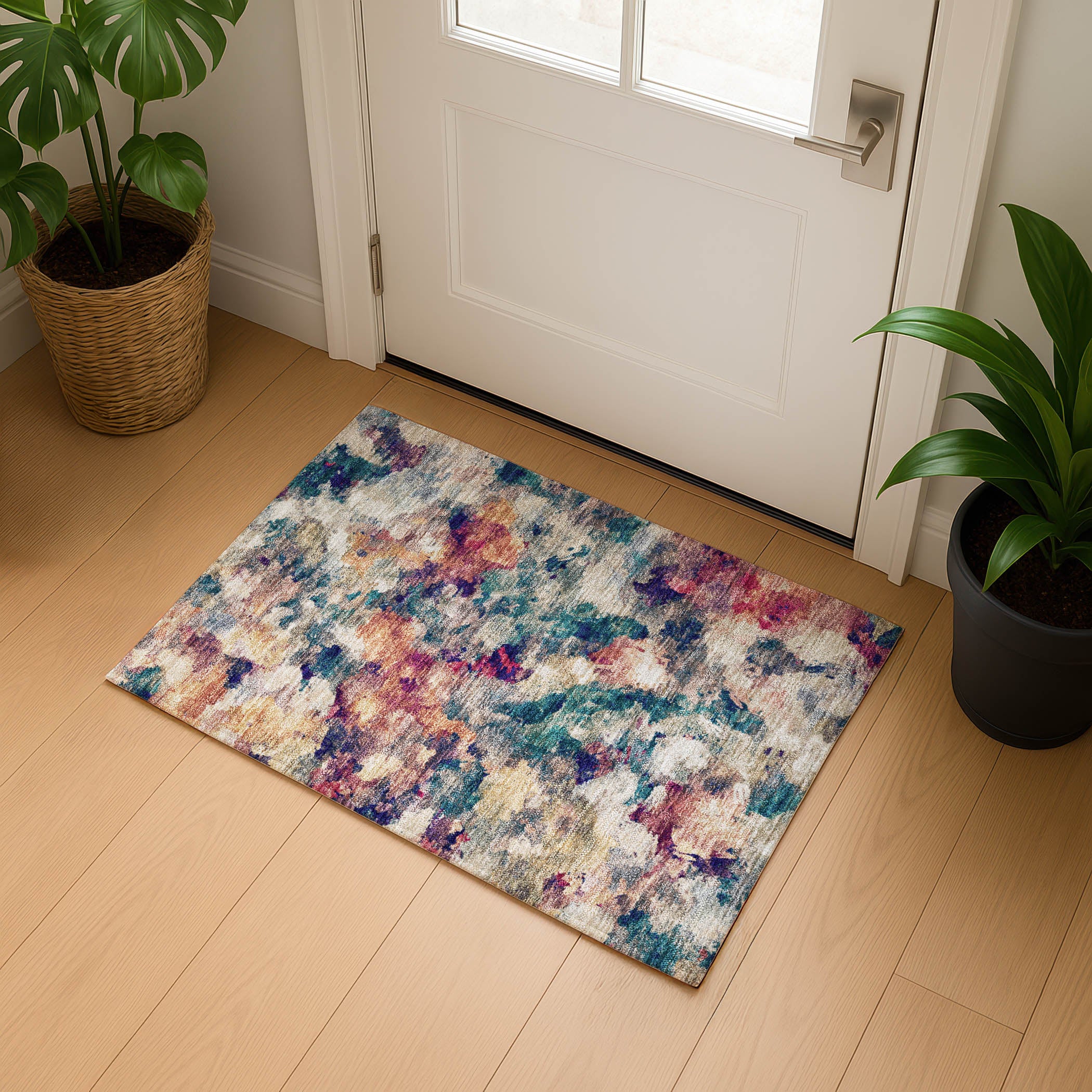 Mostar Machine Washable Transitional Putty Ivory Rug 1'8" x 2'6" #shape_Rectangle