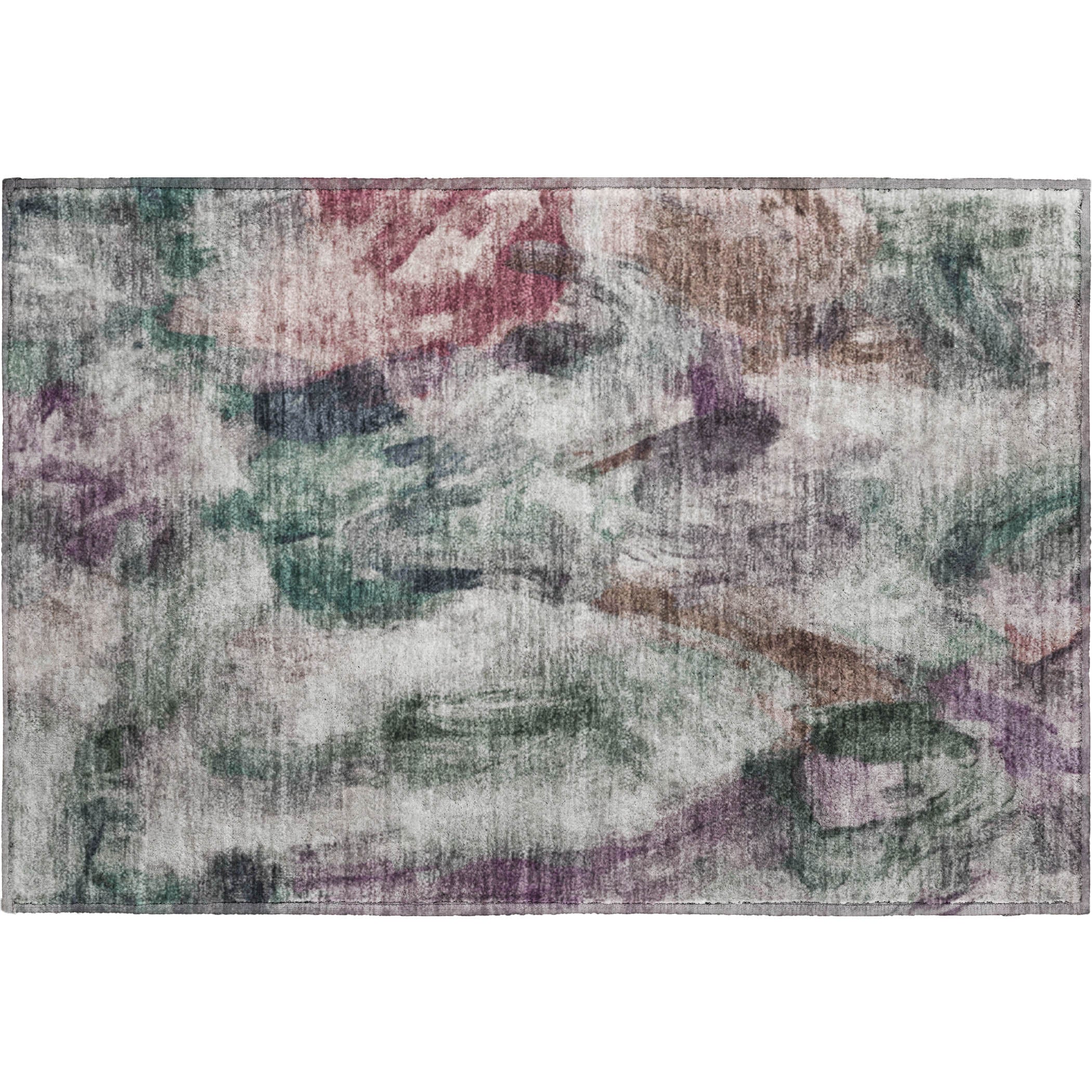 Oslo Machine Washable Transitional Green Rug 1'8" x 2'6" #shape_Rectangle