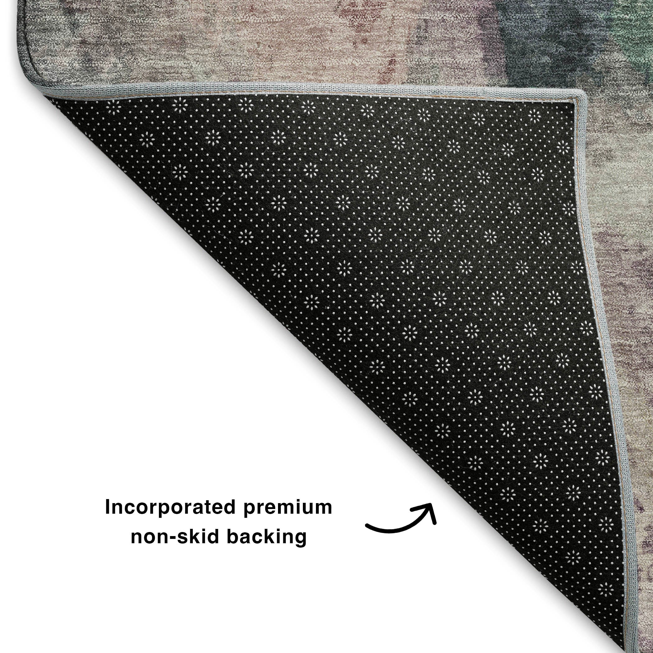 Oslo Machine Washable Transitional Green Rug 1'8" x 2'6" #shape_Rectangle