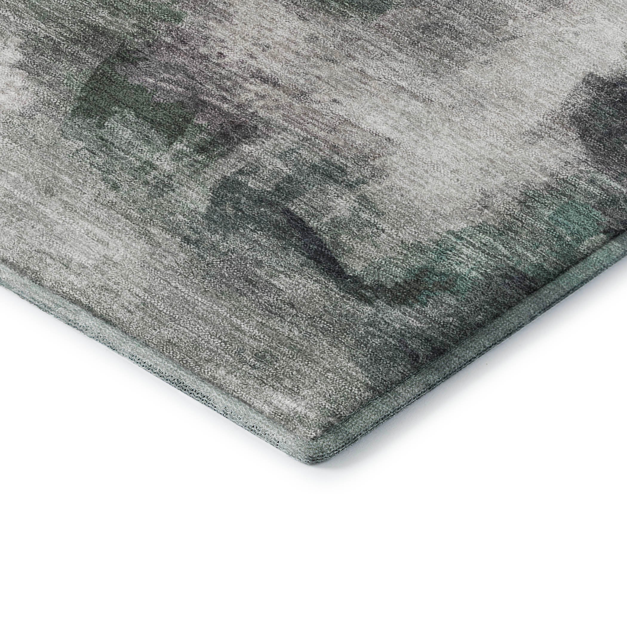 Oslo Machine Washable Transitional Green Rug 1'8" x 2'6" #shape_Rectangle