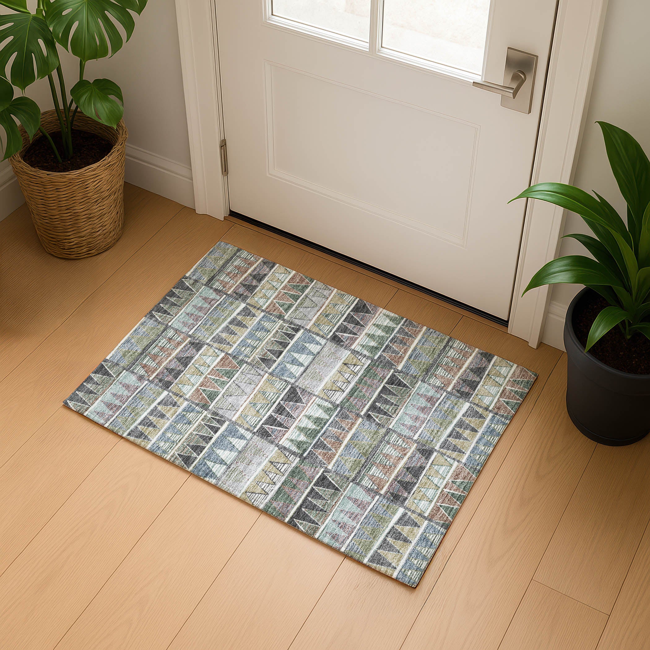 Bruges Machine Washable Transitional Gray Rug 1'8" x 2'6" #shape_Rectangle