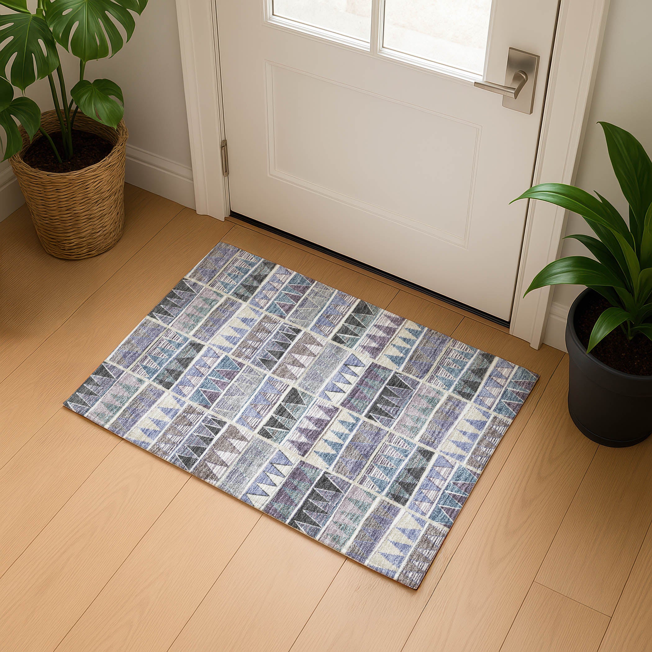 Bruges Machine Washable Transitional Lavender Purple Rug 1'8" x 2'6" #shape_Rectangle