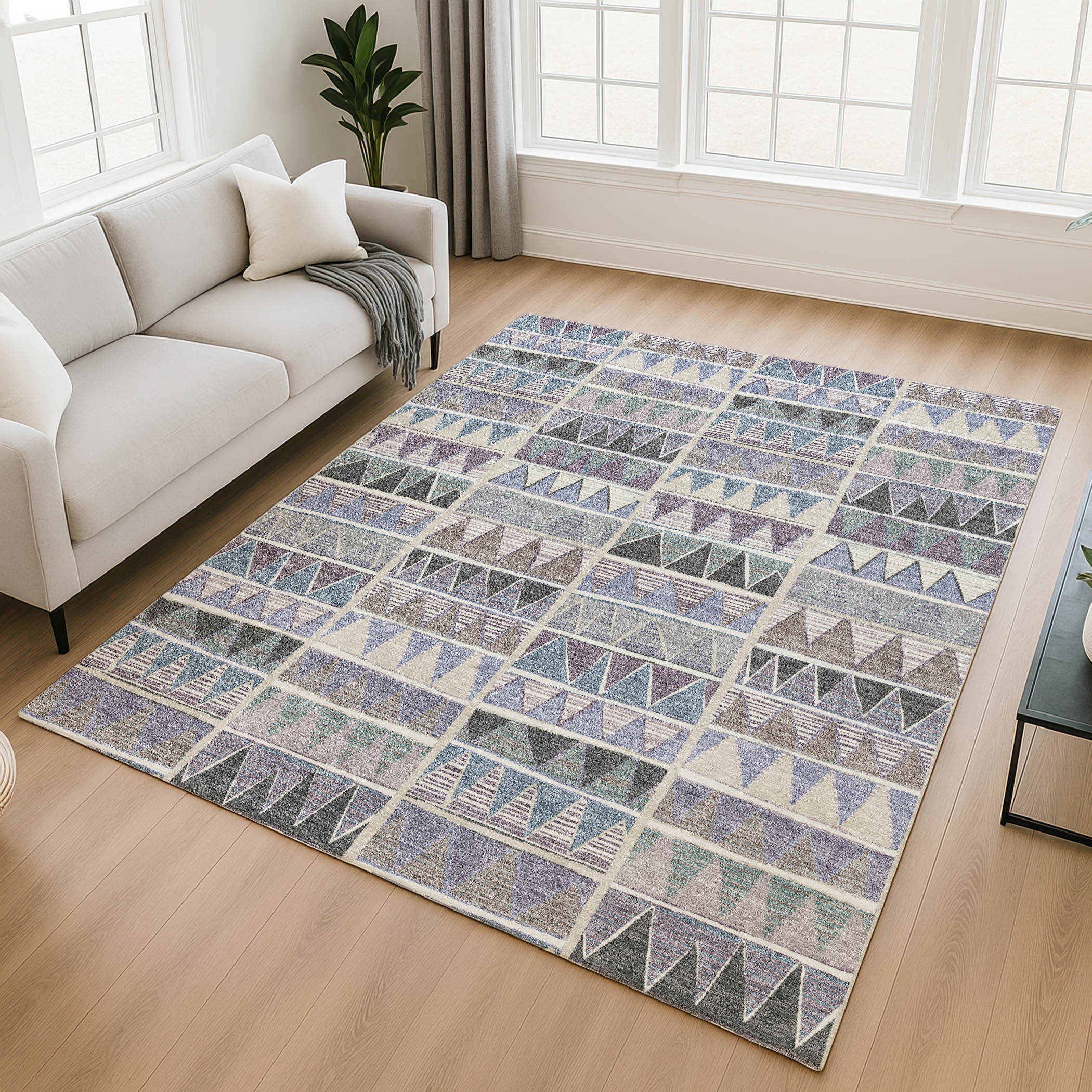 Bruges Machine Washable Transitional Lavender Purple Rug 2'6" x 3'10" #shape_Rectangle
