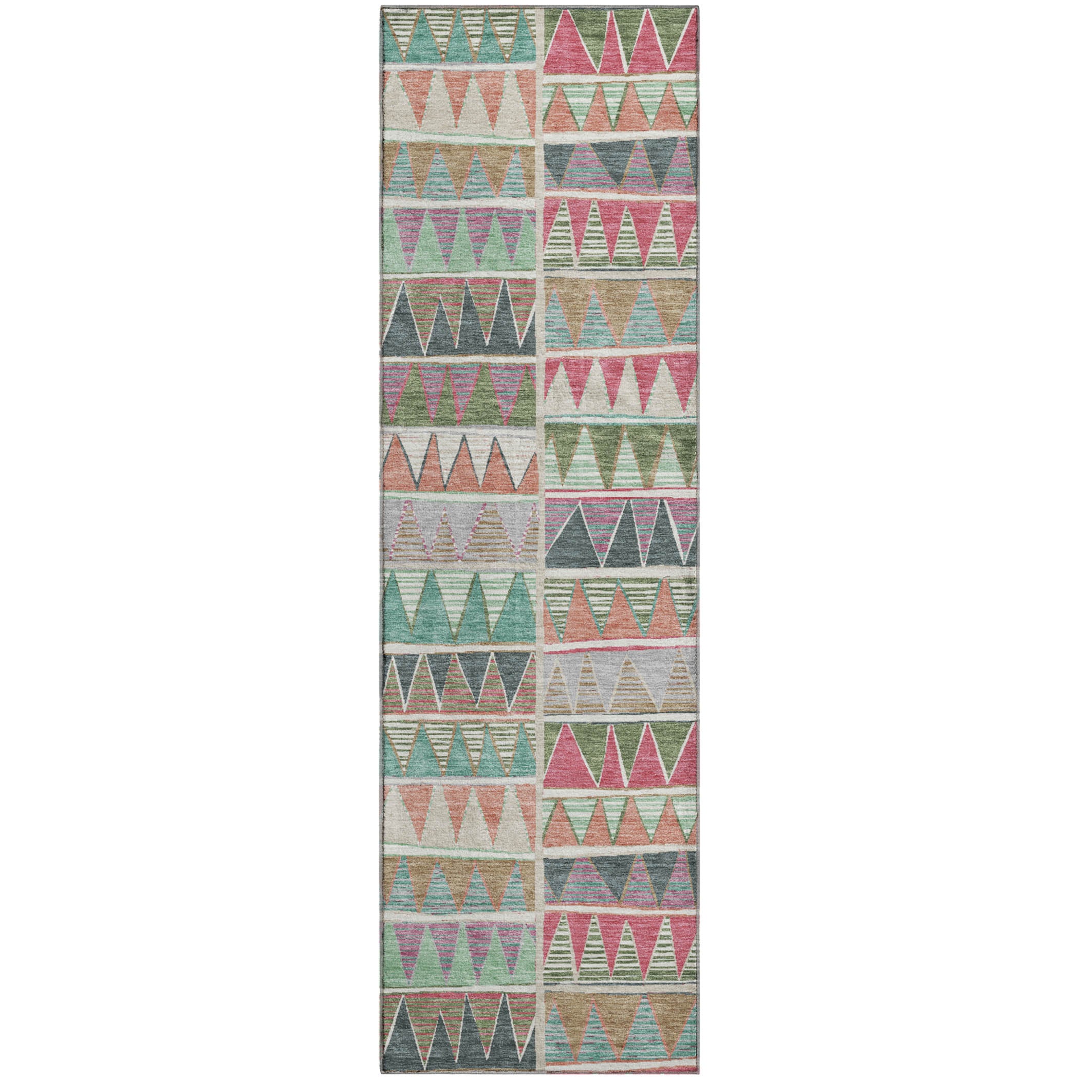 Bruges Machine Washable Transitional Salmon Orange Rug 2'3" x 7'6" #shape_Runner