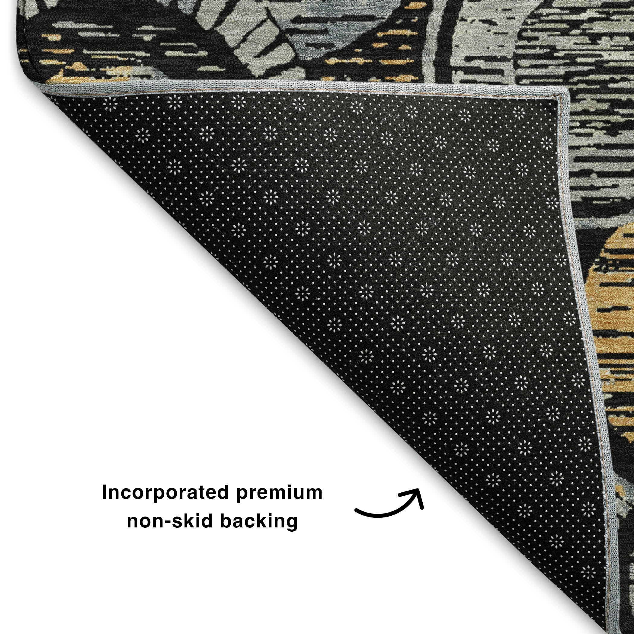 Vienna Machine Washable Transitional Black Rug 1'8" x 2'6" #shape_Rectangle
