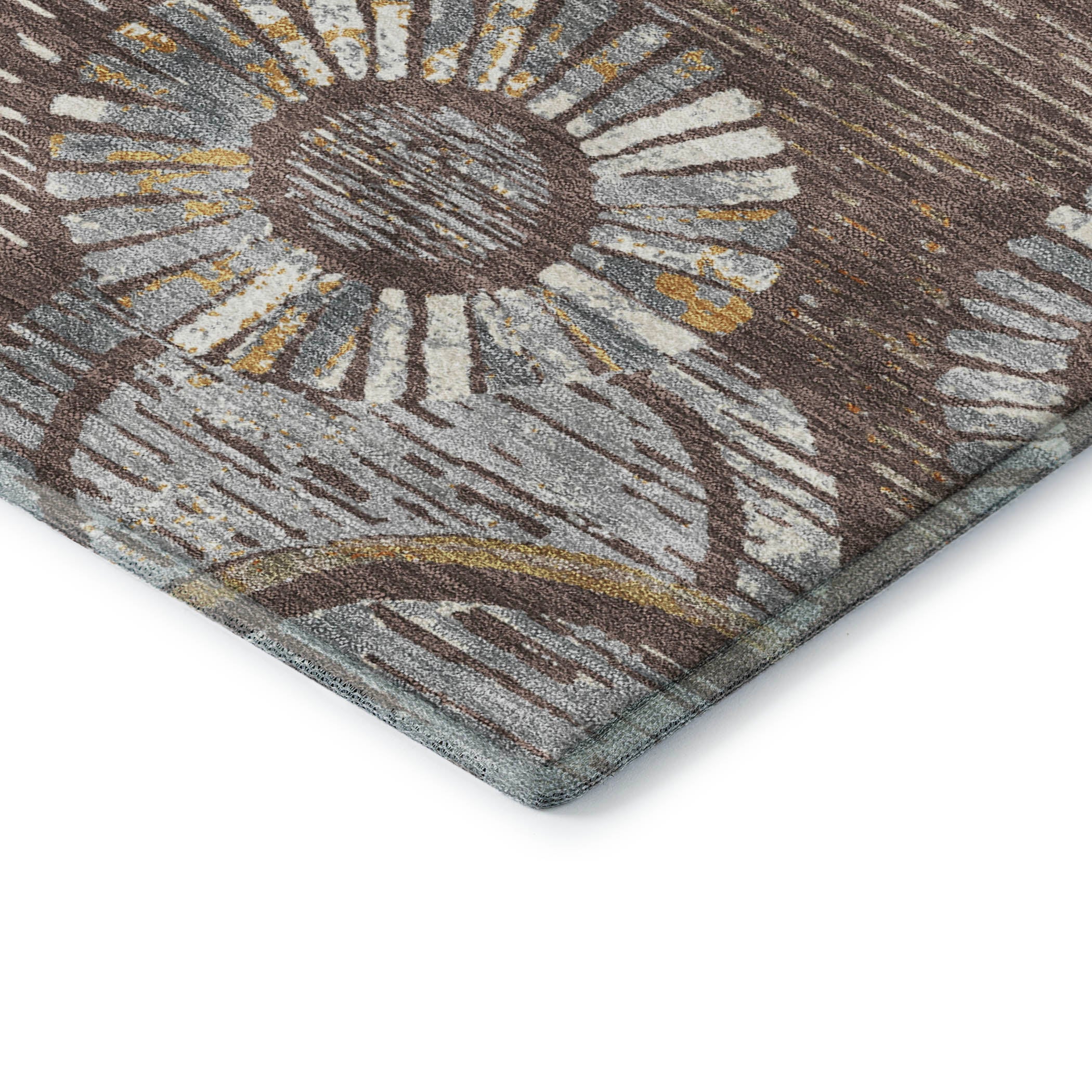 Vienna Machine Washable Transitional Fudge Brown Rug 1'8" x 2'6" #shape_Rectangle