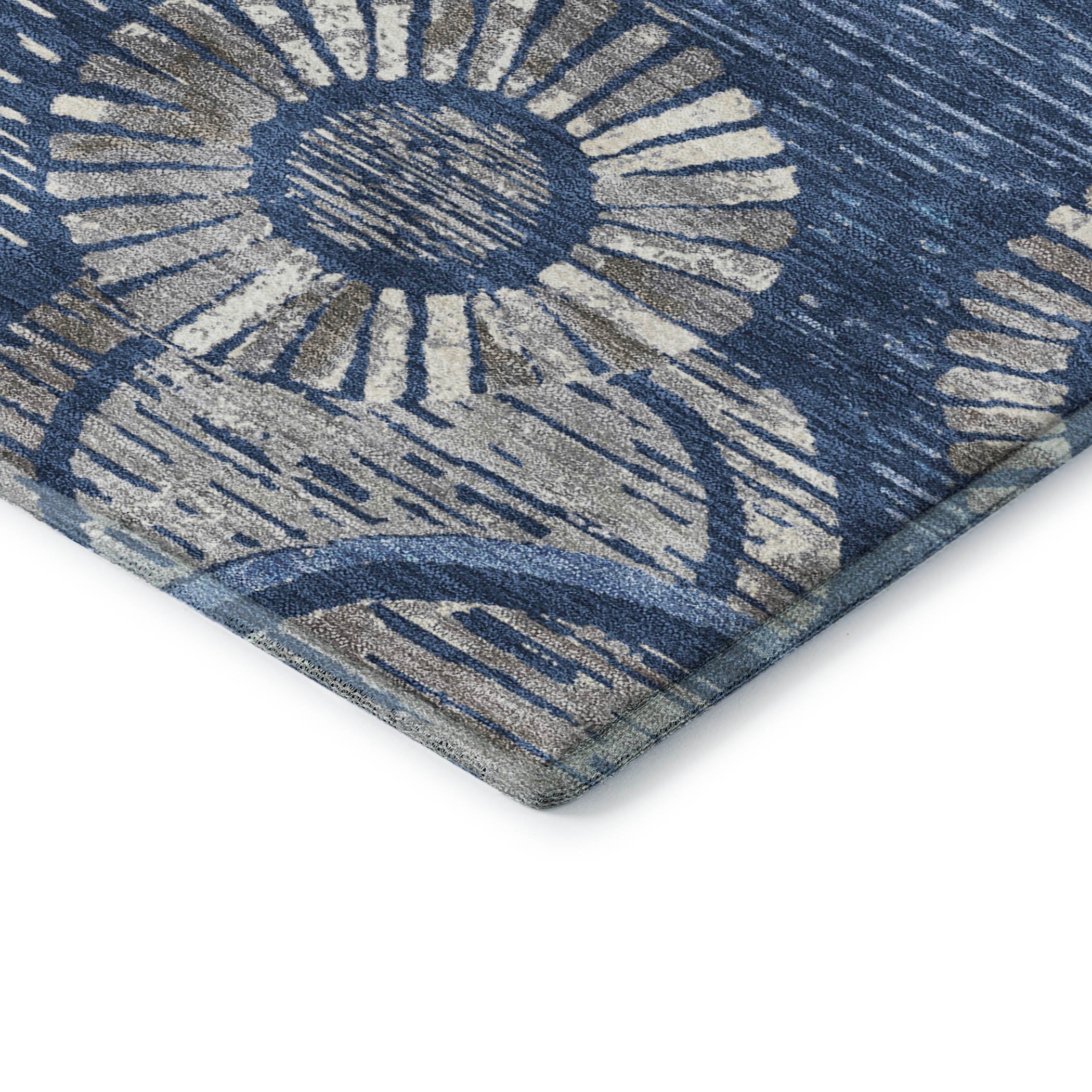 Vienna Machine Washable Transitional Navy Blue Rug 1'8" x 2'6" #shape_Rectangle