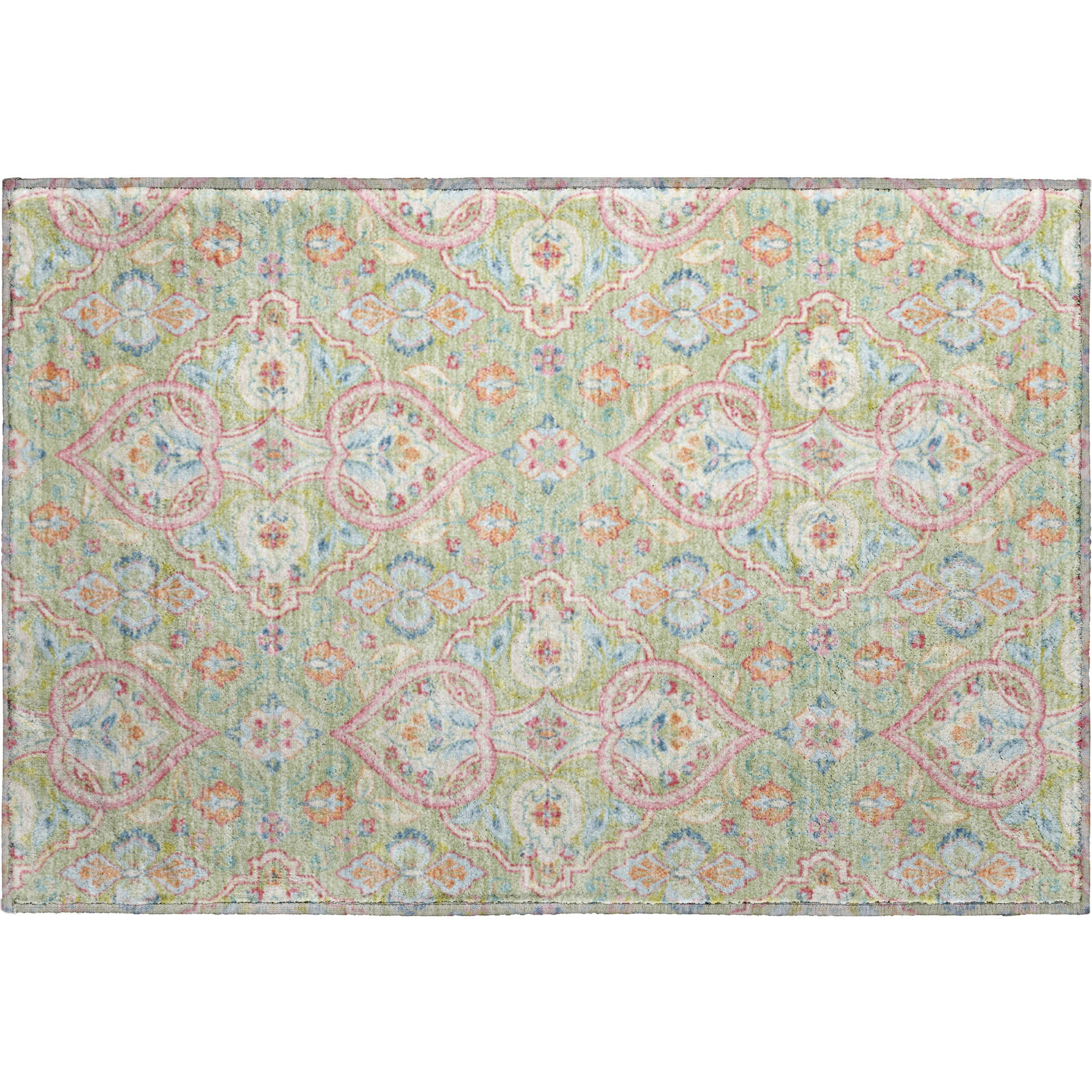 Sintra Machine Washable Transitional Aloe Green Rug 1'8" x 2'6" #shape_Rectangle