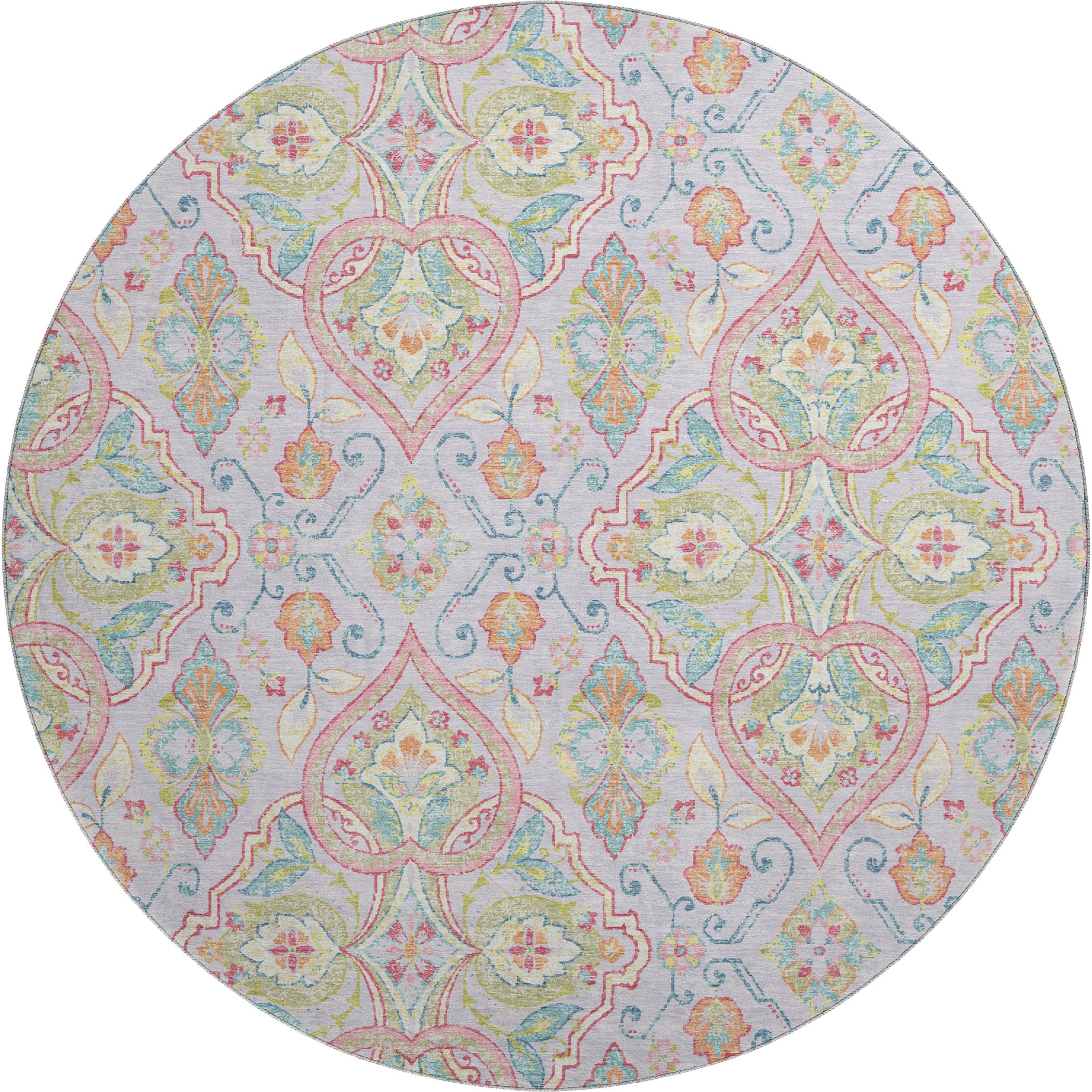 Sintra Machine Washable Transitional Lavender Purple Rug 8' x 8' #shape_Round