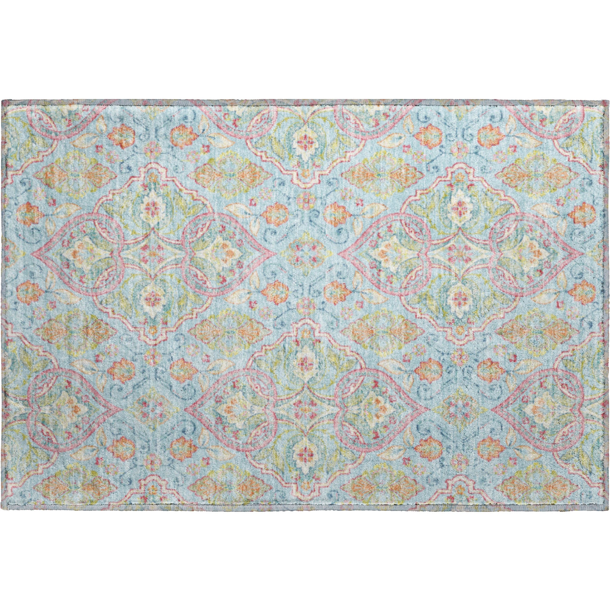 Sintra Machine Washable Transitional Sky Blue Rug 1'8" x 2'6" #shape_Rectangle