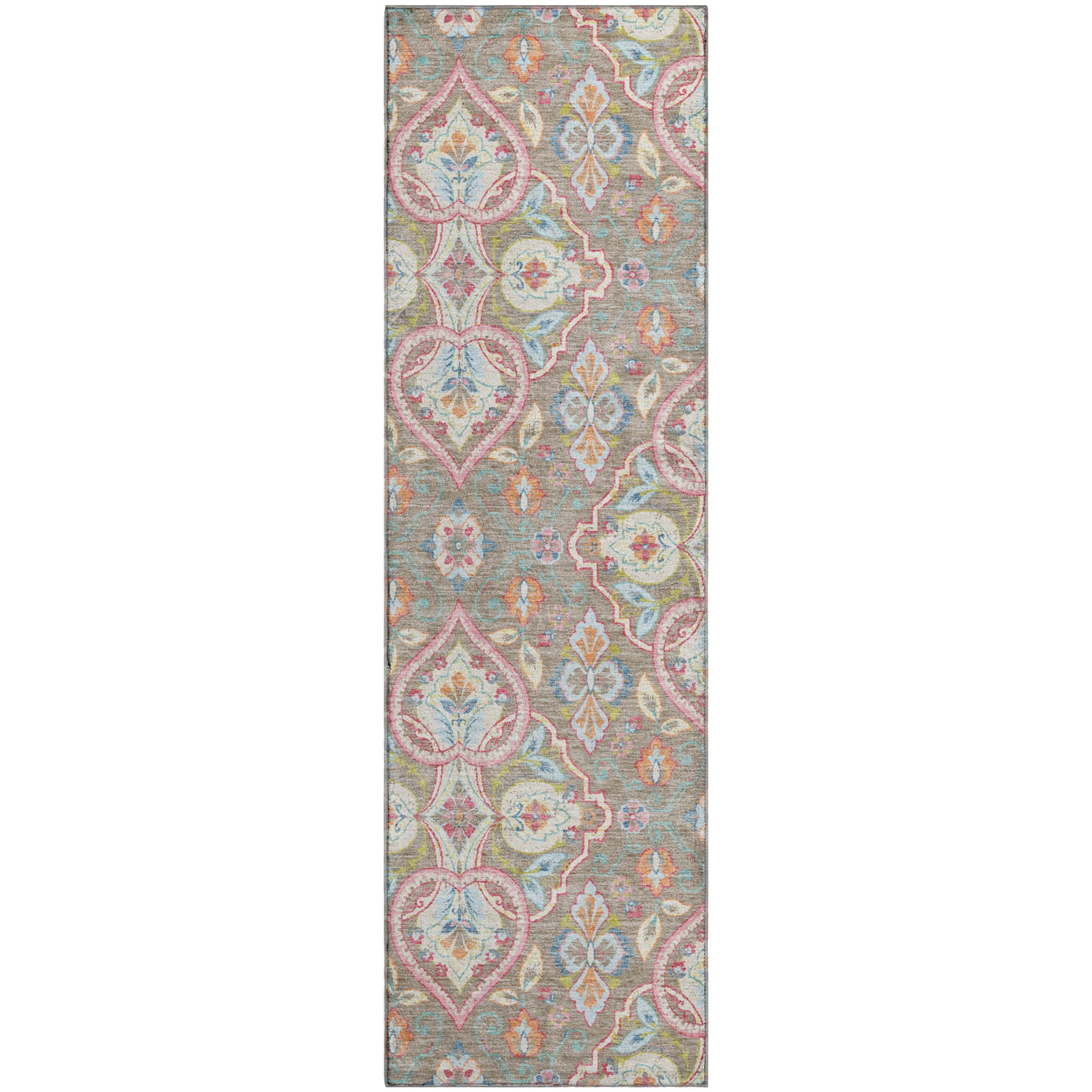 Sintra Machine Washable Transitional Taupe Brown Rug 2'3" x 7'6" #shape_Runner