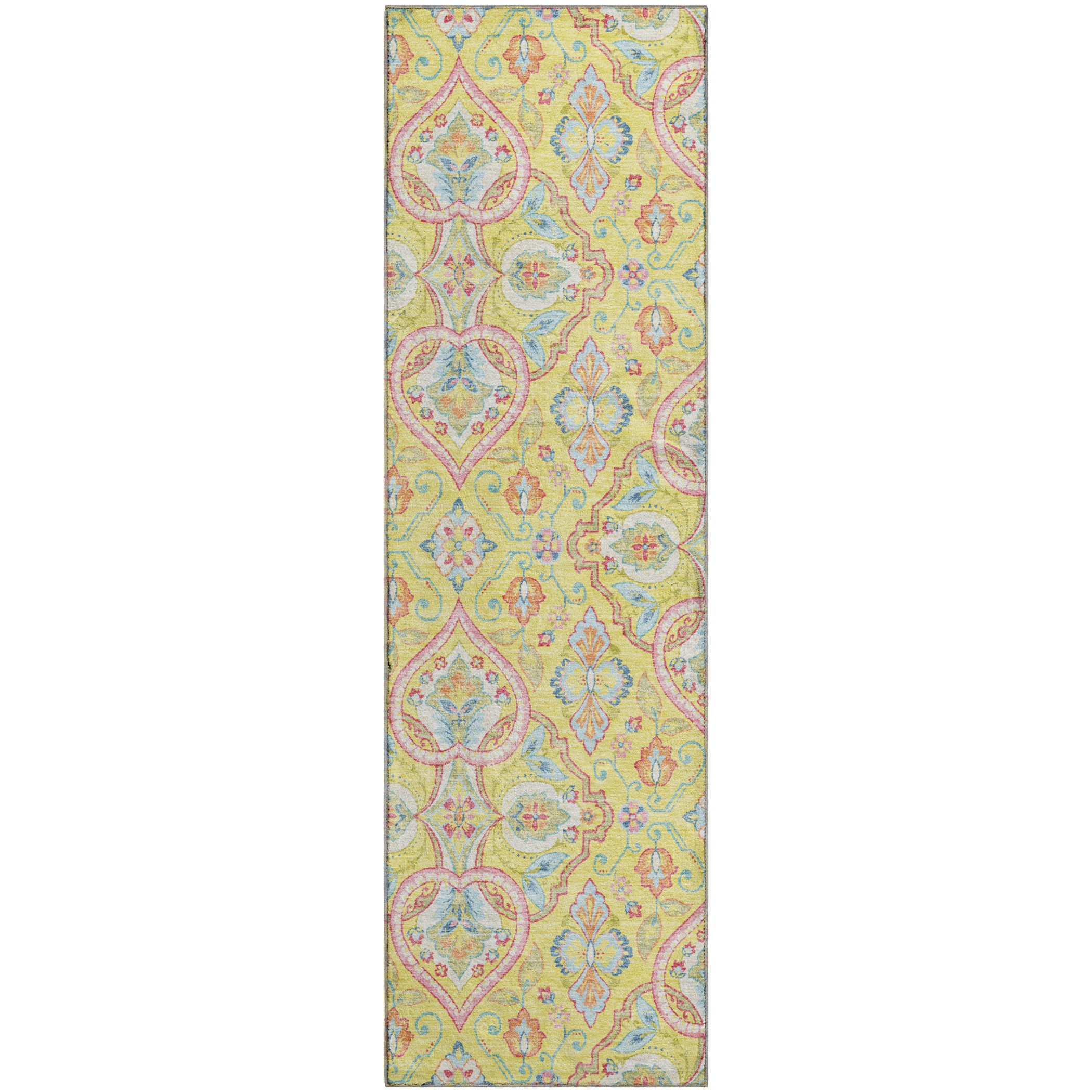 Sintra Machine Washable Transitional Yellow Gold Rug 2'3" x 7'6" #shape_Runner