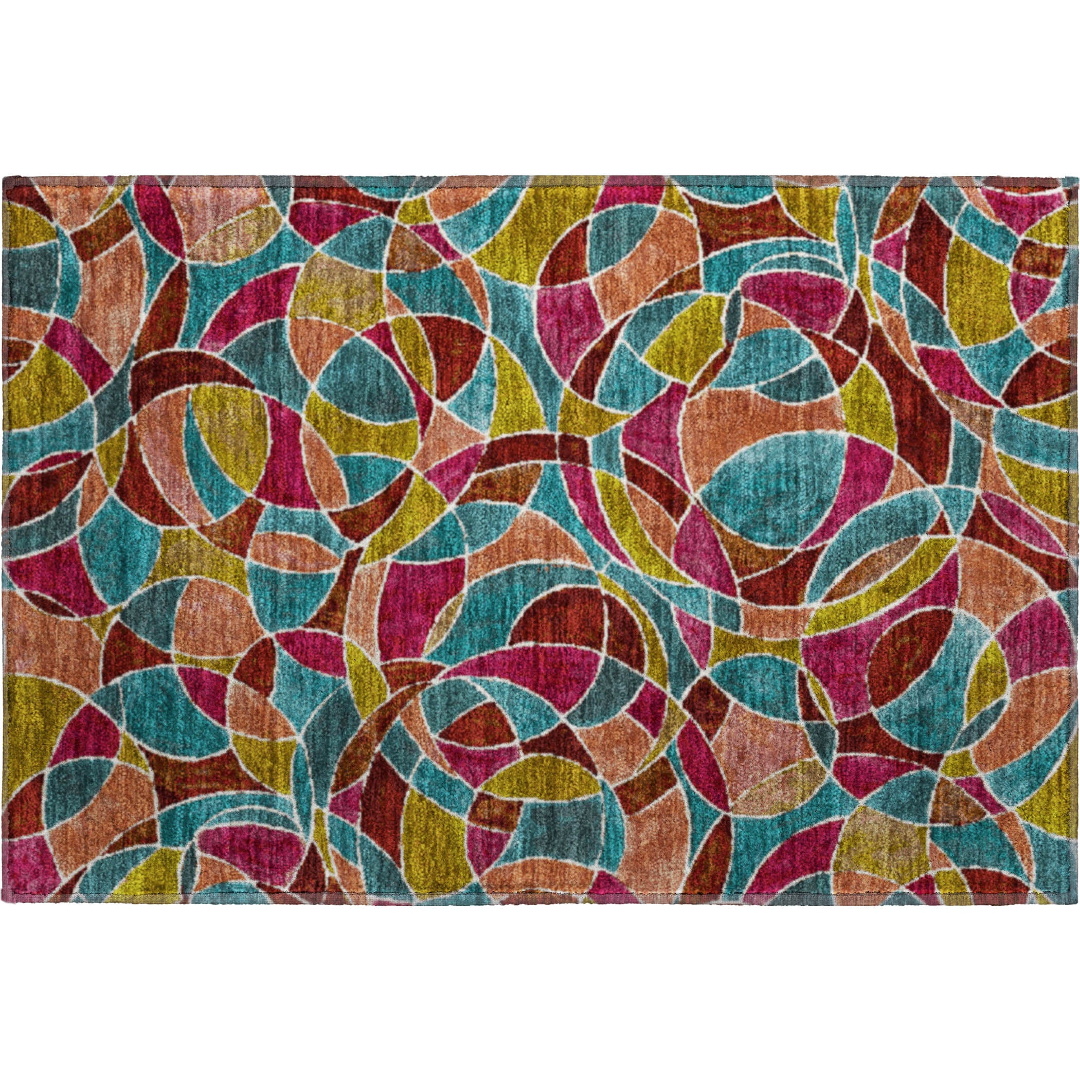 Split Machine Washable Transitional Merlot Red Rug 1'8" x 2'6" #shape_Rectangle