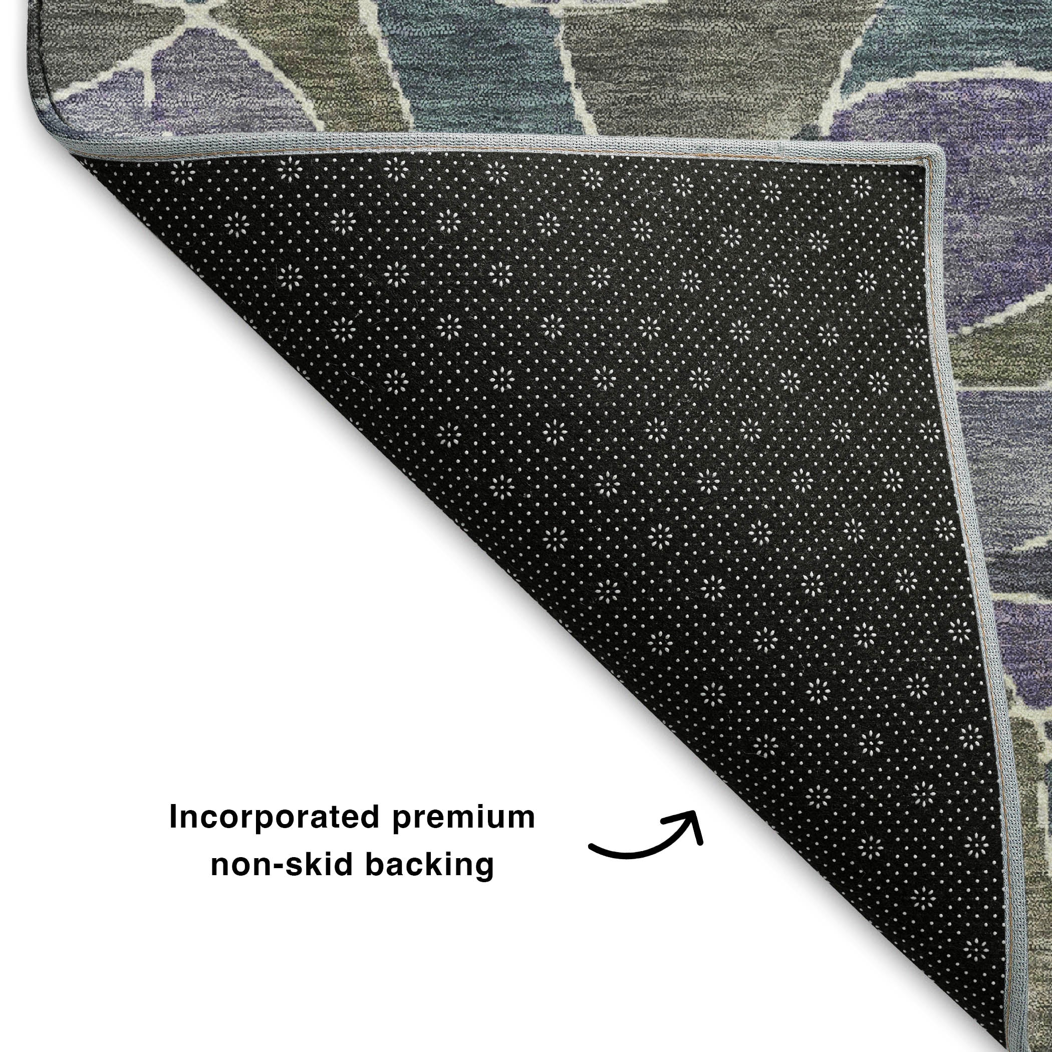 Split Machine Washable Transitional Purple Rug 1'8" x 2'6" #shape_Rectangle