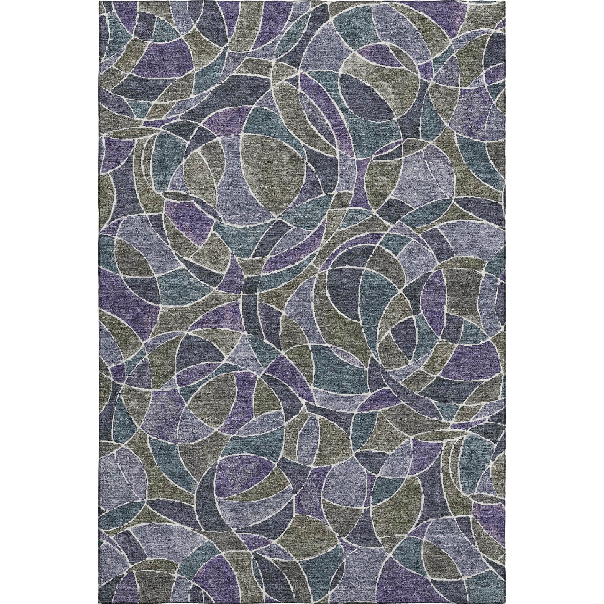 Split Machine Washable Transitional Purple Rug 2'6" x 3'10" #shape_Rectangle